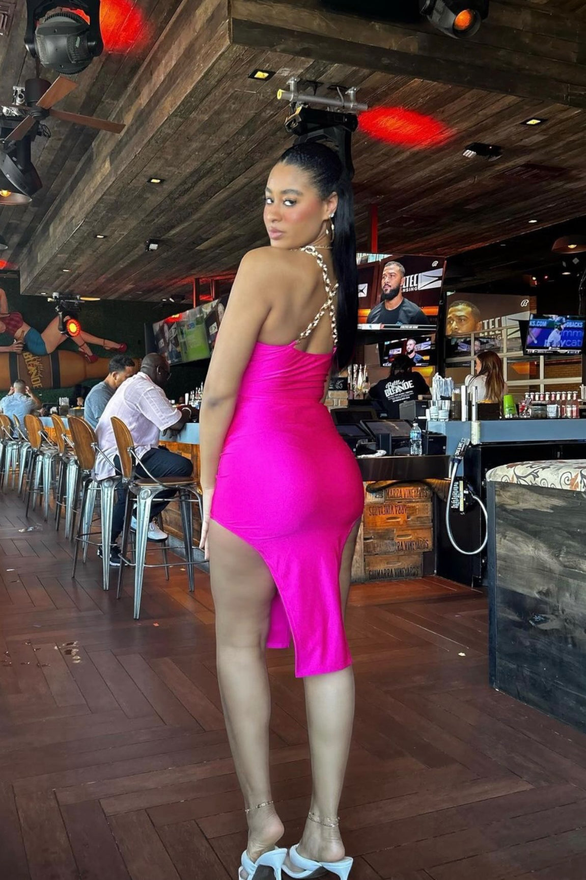 Jadah Satin Skirt Set Fuchsia - Ali’s Couture