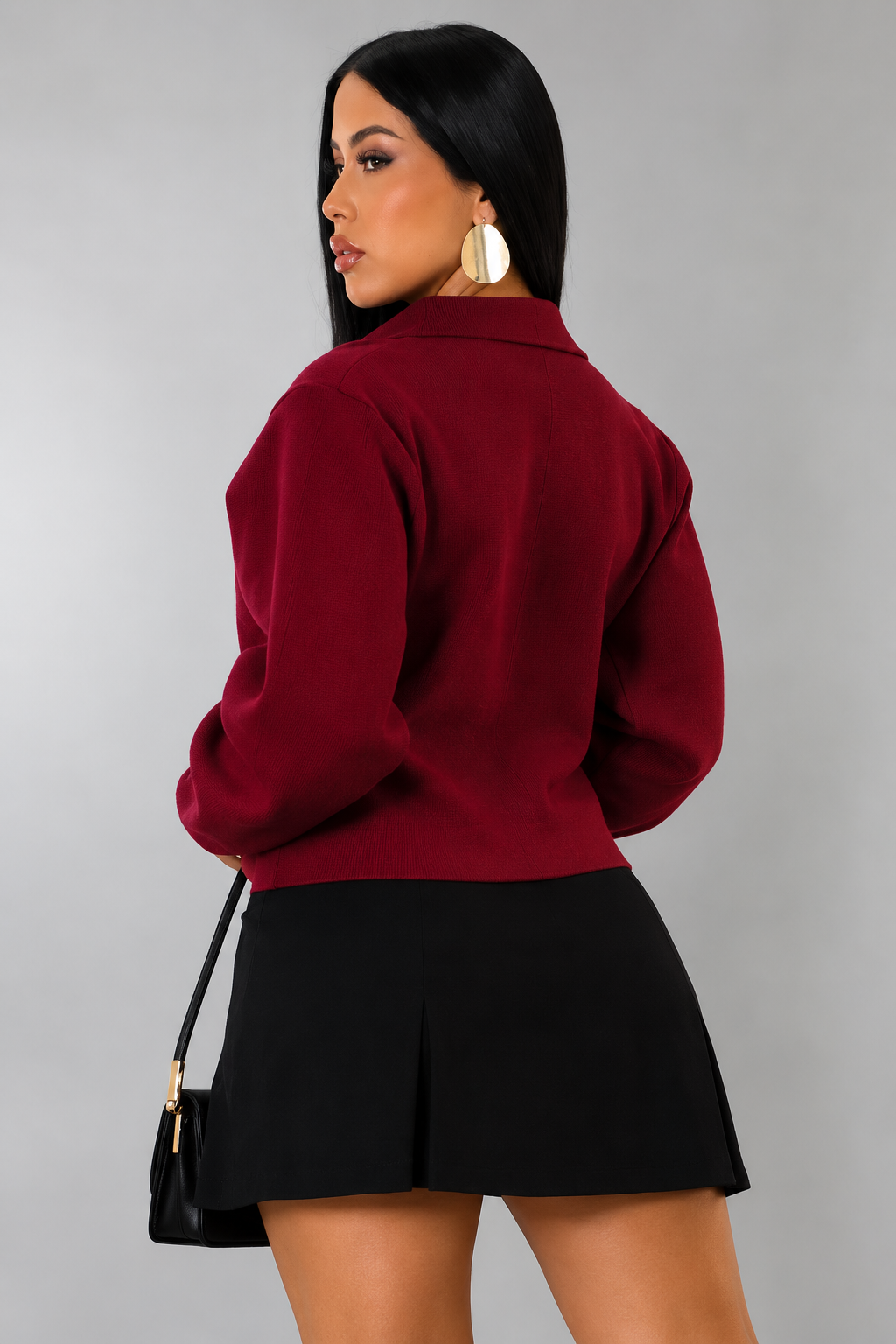 Fenna Knit Cardigan Burgundy