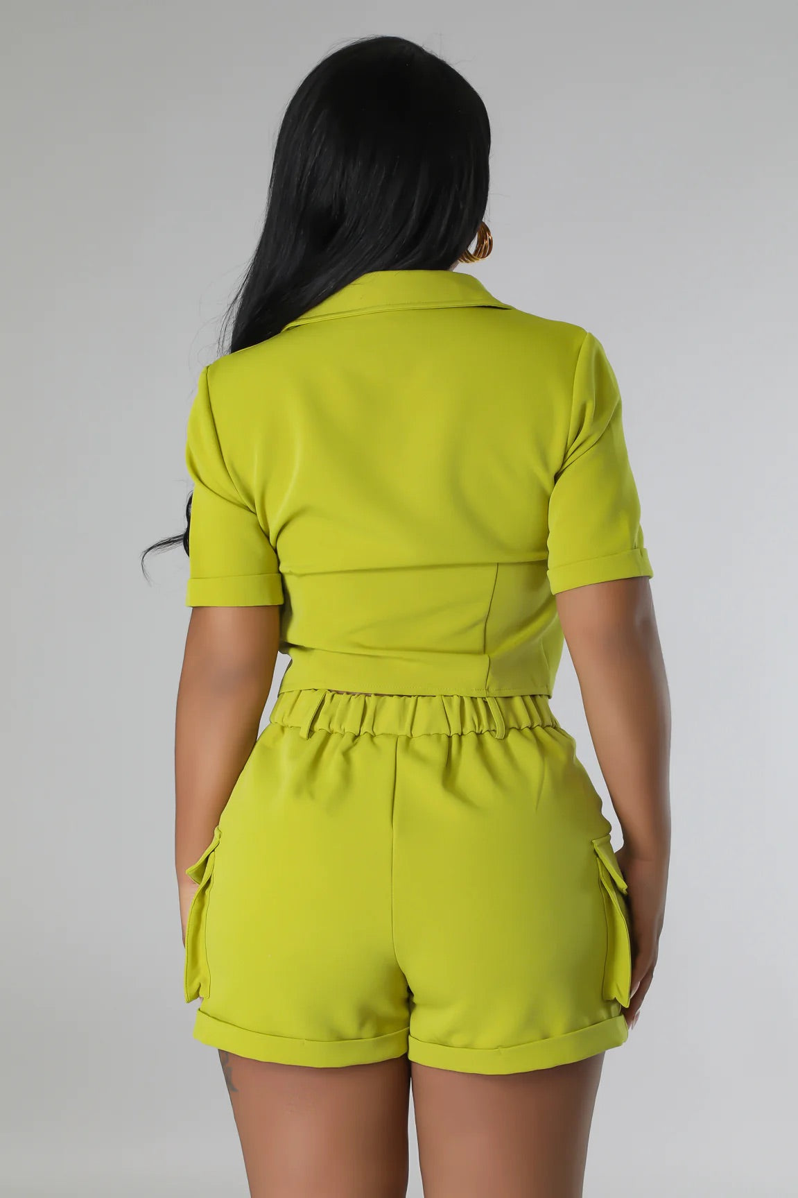 Violetta Short Set Chartreuse - Ali’s Couture