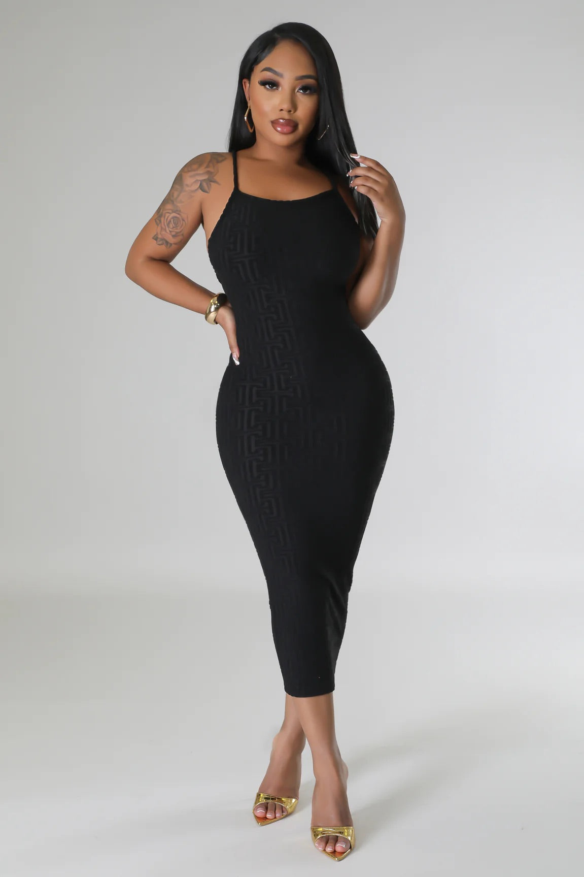 Coda Midi Dress Black - Ali’s Couture