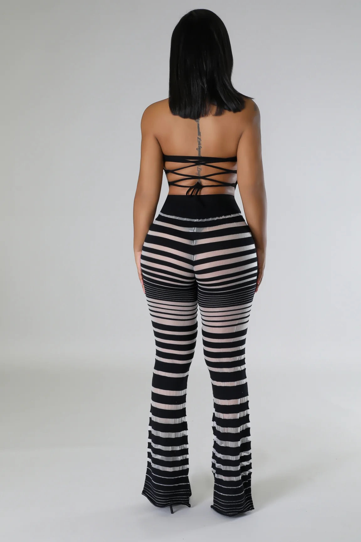Between The Lines High Waisted Pants Black - Ali’s Couture