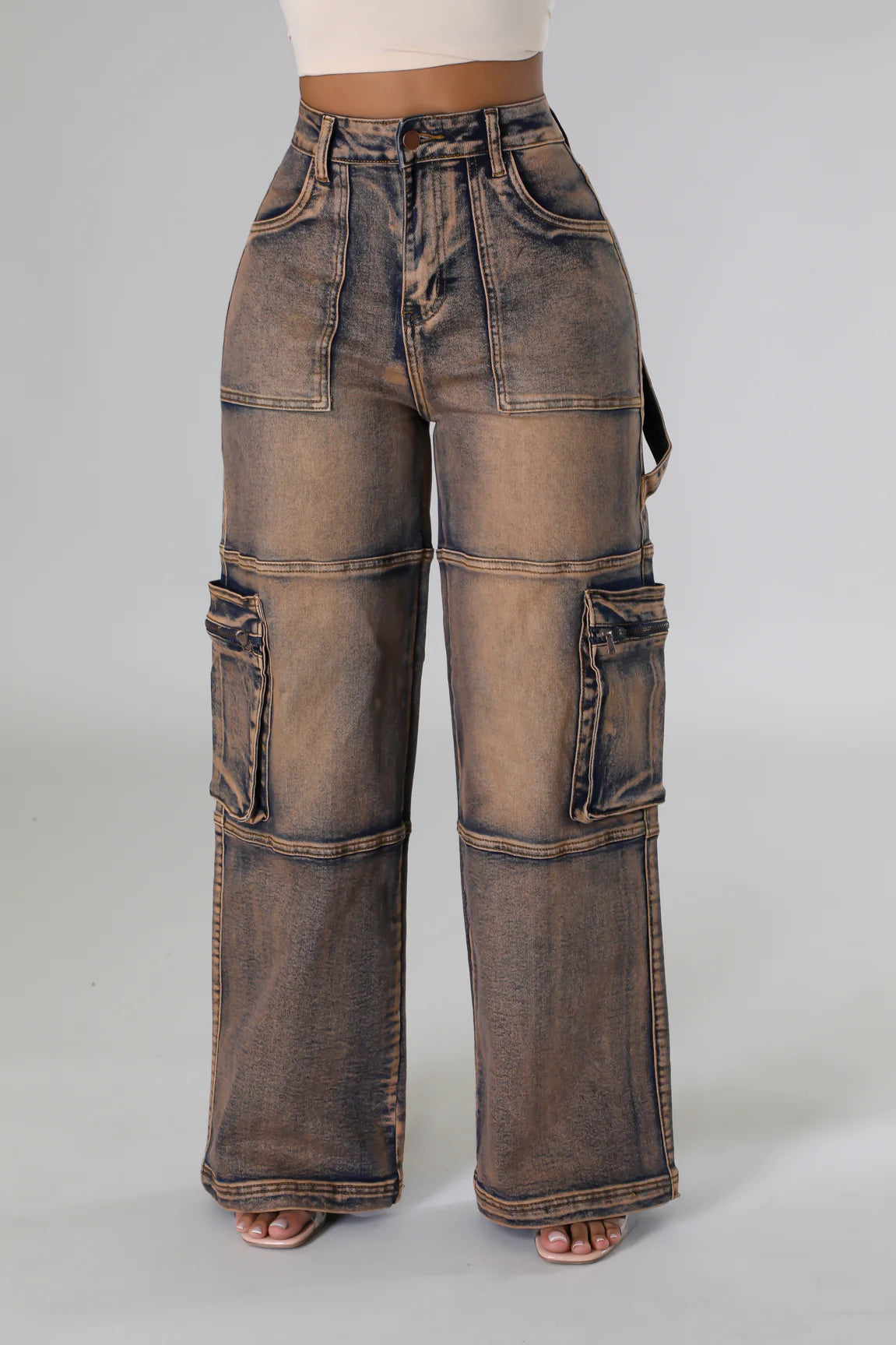 Sieanna Cargo Jeans Copper - Ali’s Couture