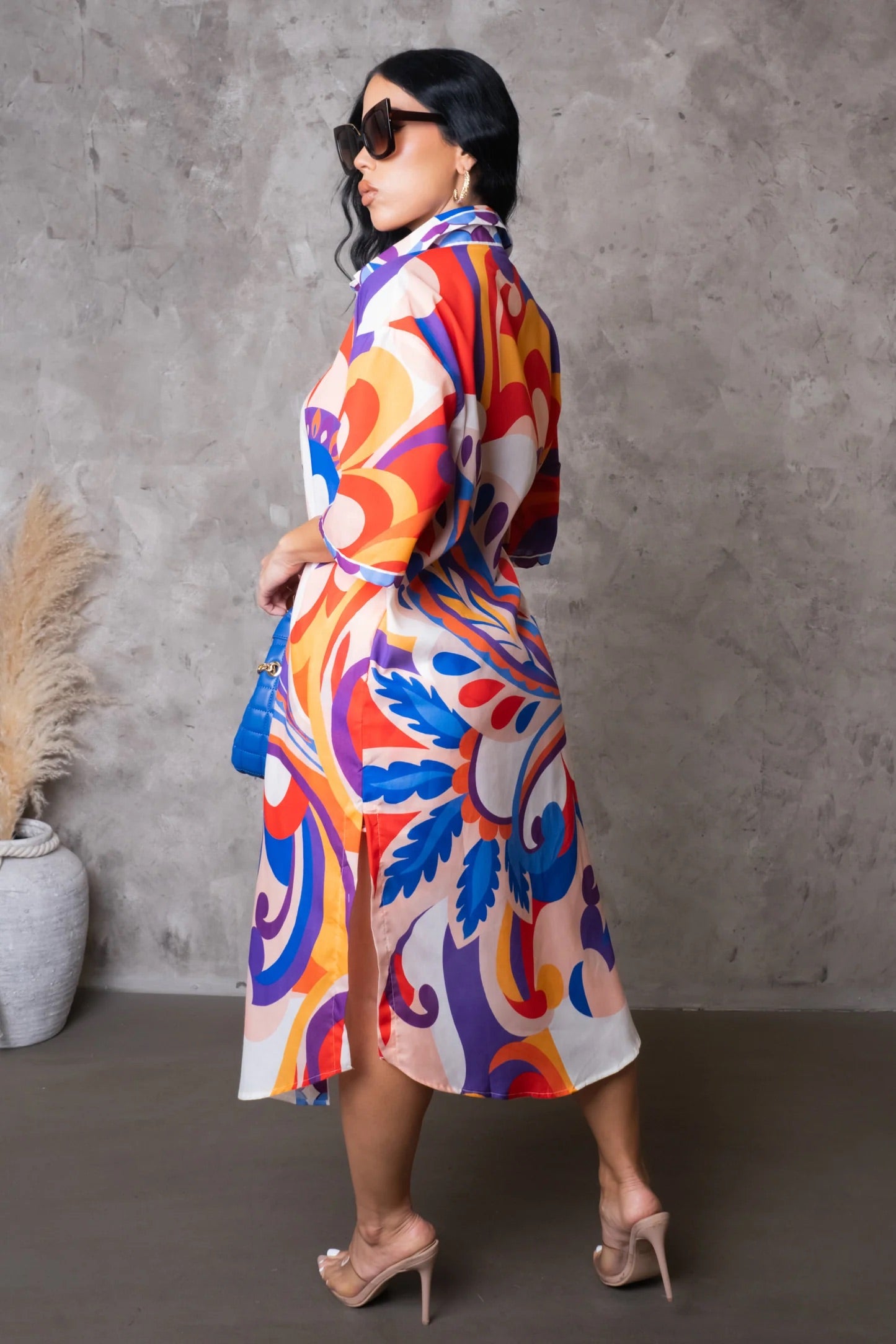 Desara Printed Short Set Multi Red - Ali’s Couture