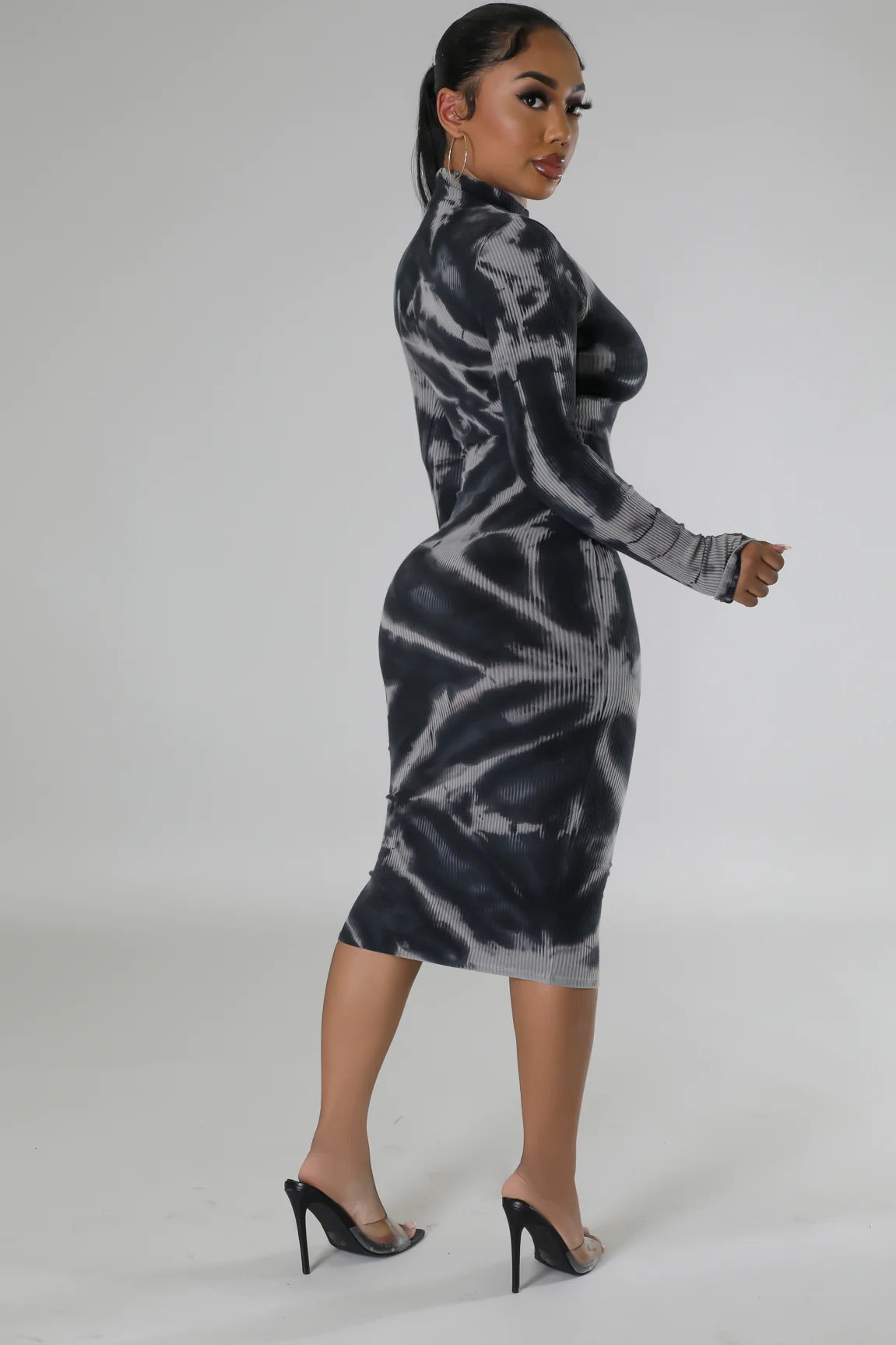 Westwick Ribbed Midi Dress Grey - Ali’s Couture