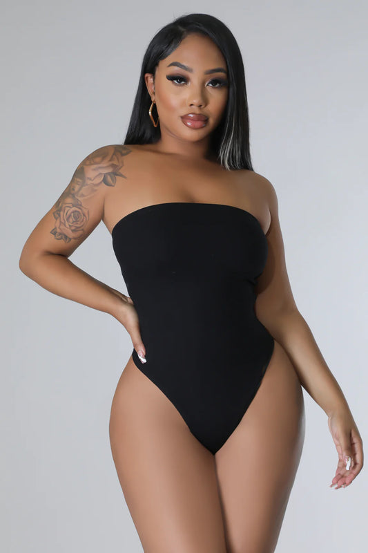 Dovie Ribbed Bodysuit Black - Ali’s Couture