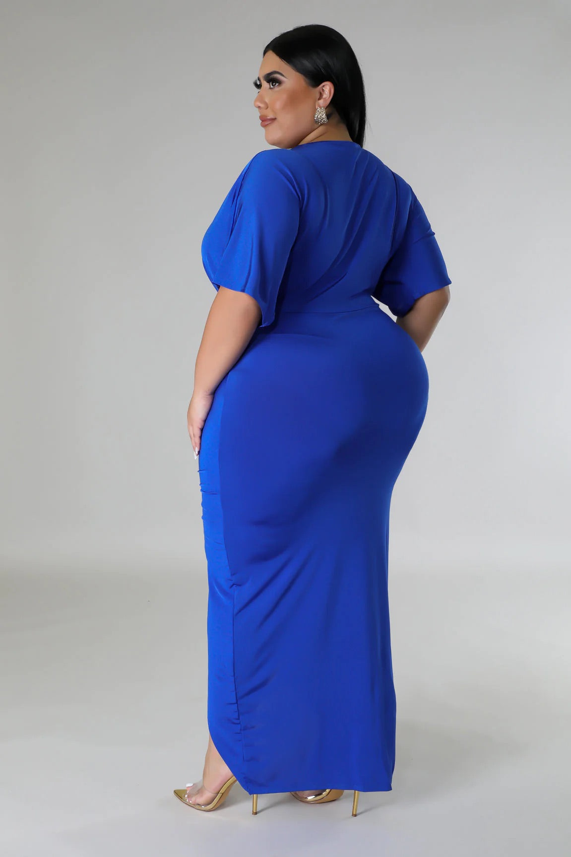 Casie Midi Dress Royal Blue (Curvy) - Ali’s Couture