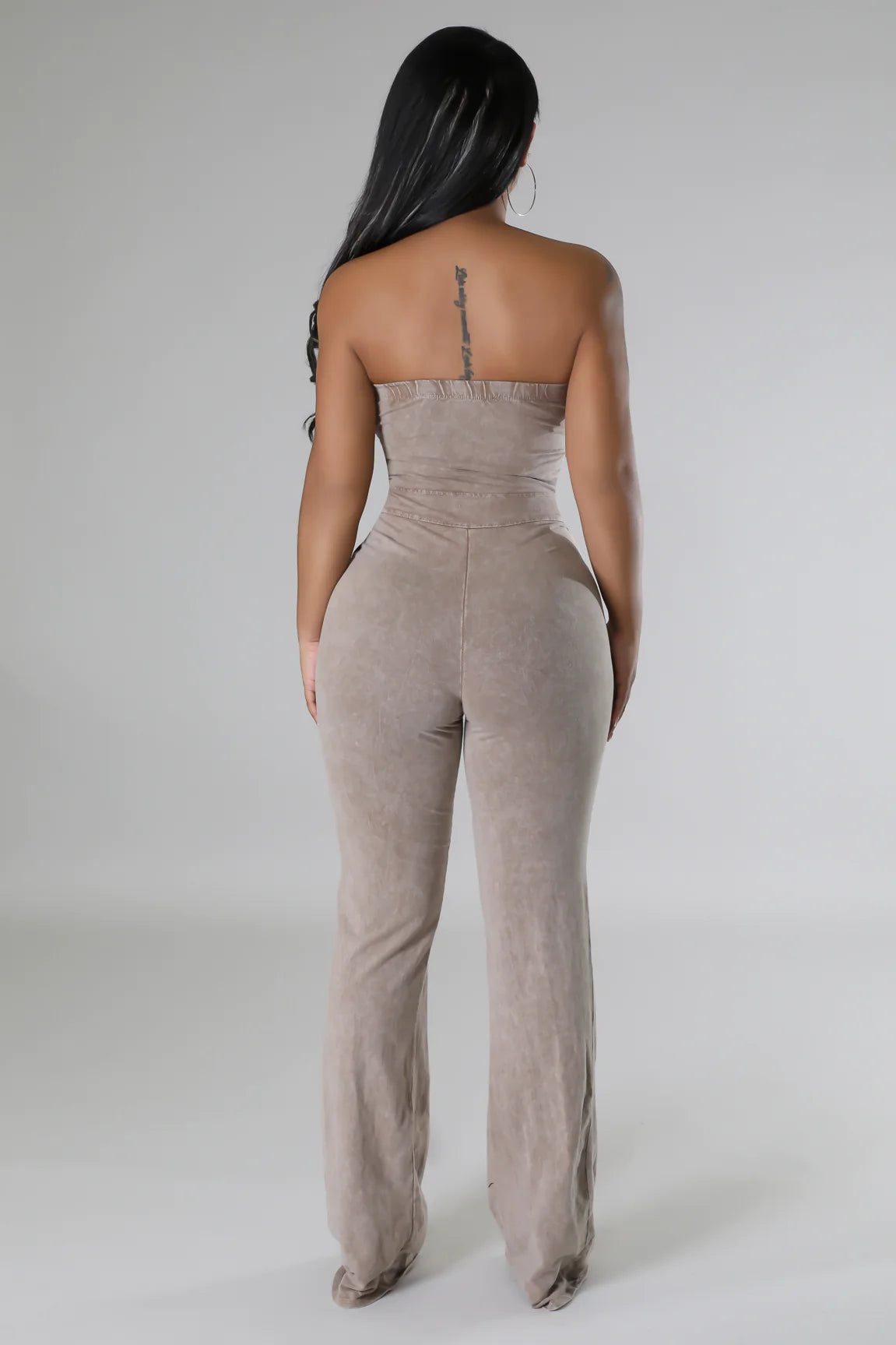 Terra Strapless Jumpsuit Sand - Ali’s Couture