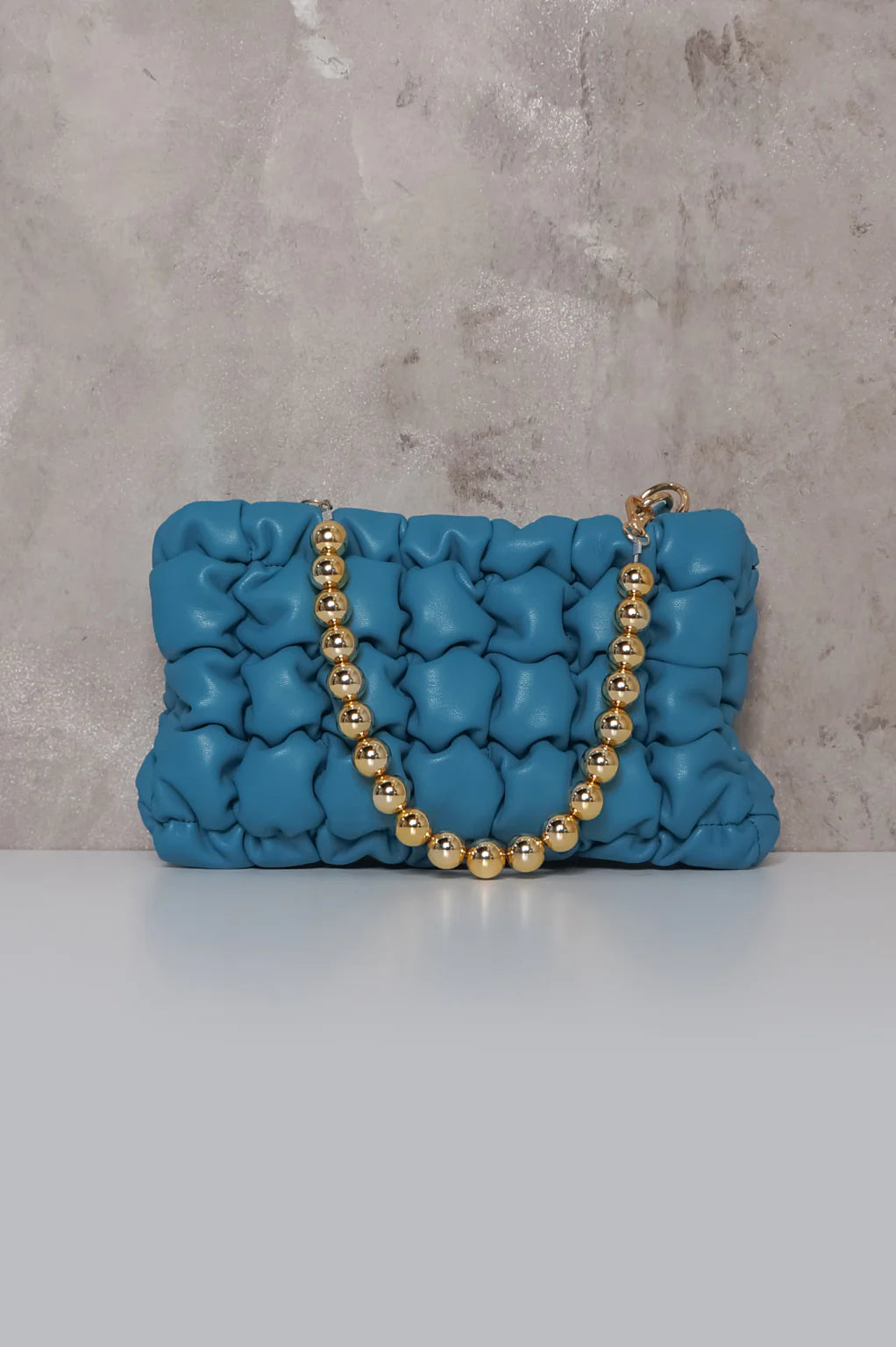 Poppin' Off Shoulder Handbag Blue - Ali’s Couture