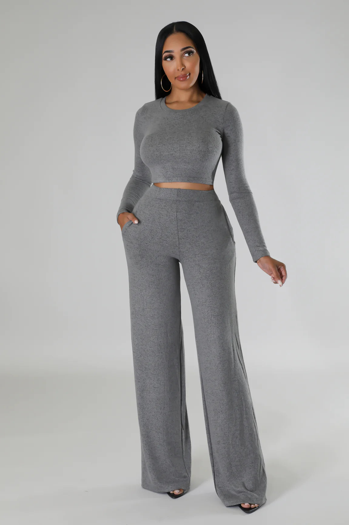 Big On Comfort Pant Set Charcoal - Ali’s Couture