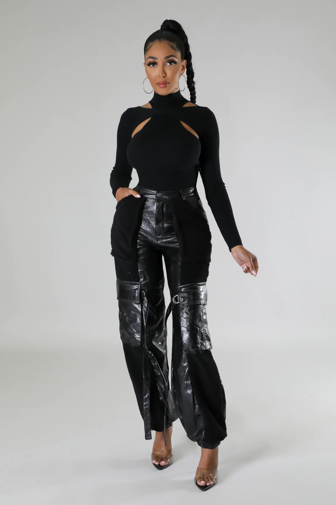 Nyssa Cutout Top Black - Ali’s Couture