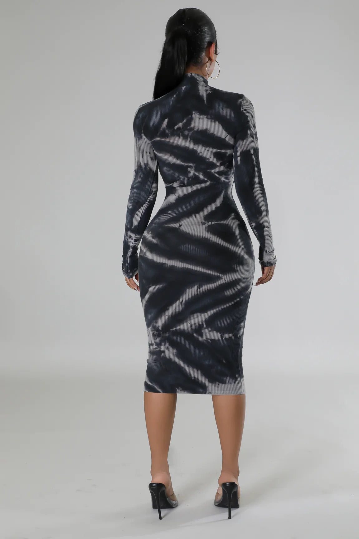 Westwick Ribbed Midi Dress Grey - Ali’s Couture