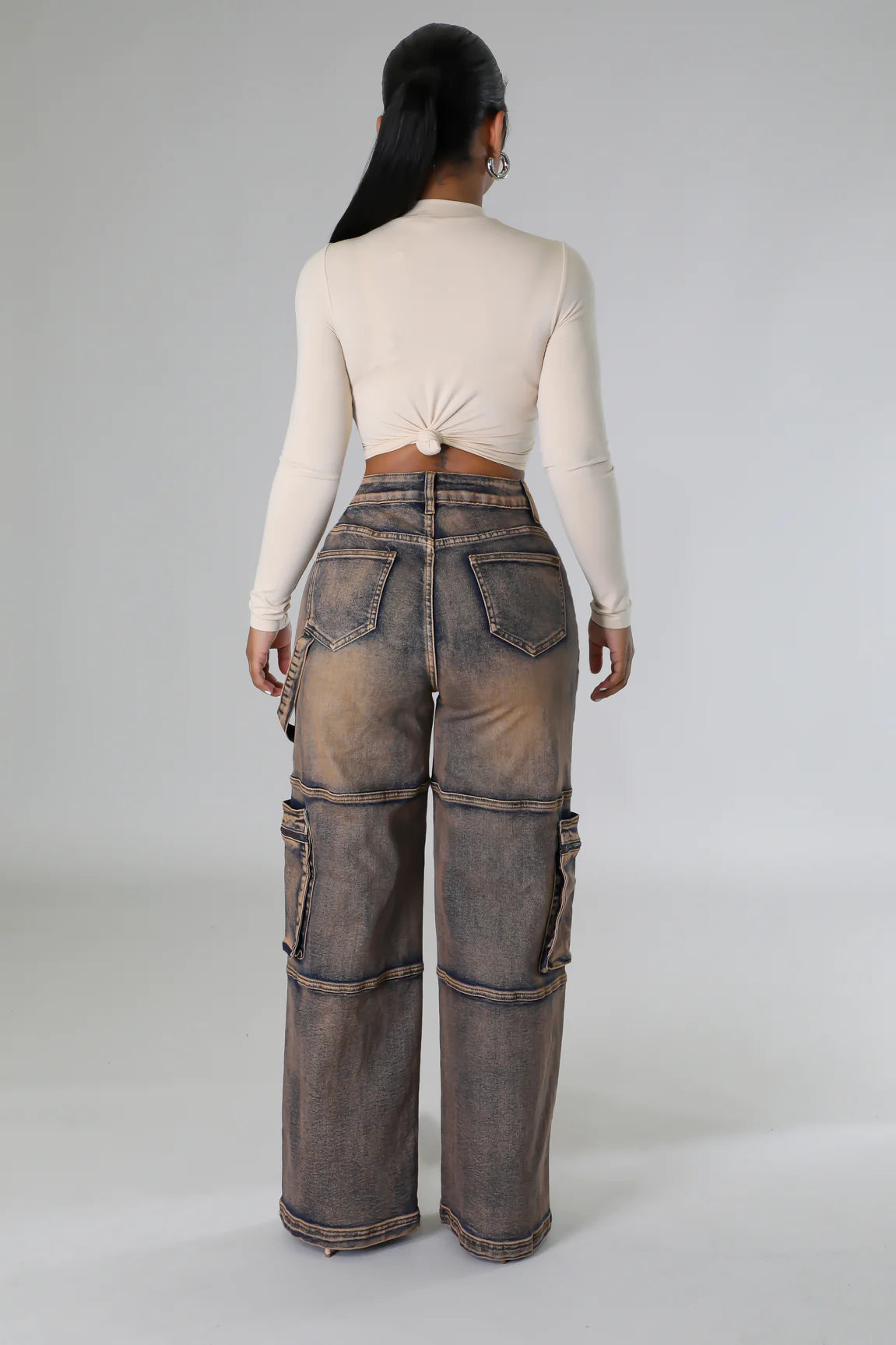 Sieanna Cargo Jeans Copper - Ali’s Couture