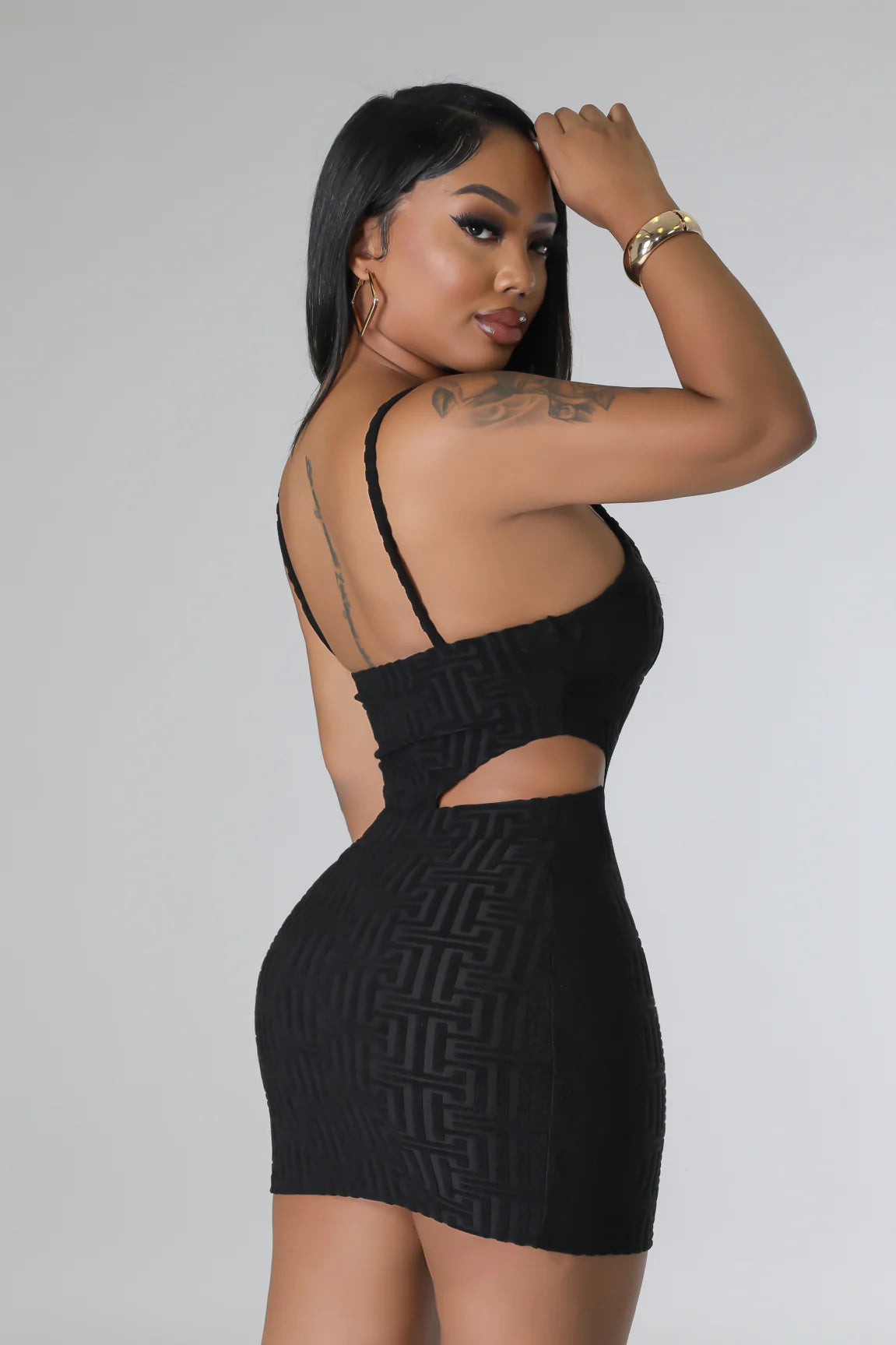 Lizetto Terry Cloth Mini Skirt Set Black - Ali’s Couture