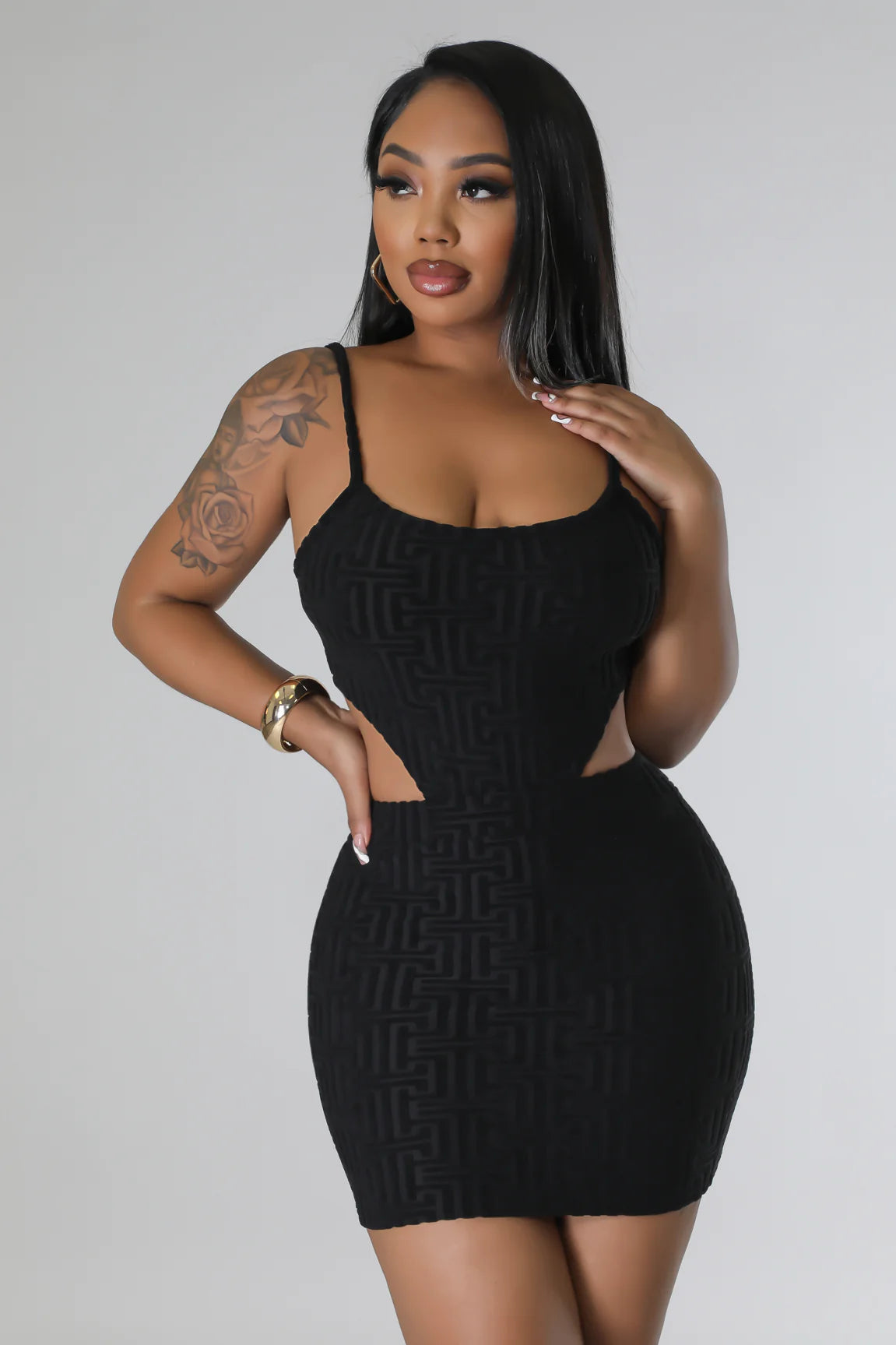 Lizetto Terry Cloth Mini Skirt Set Black - Ali’s Couture