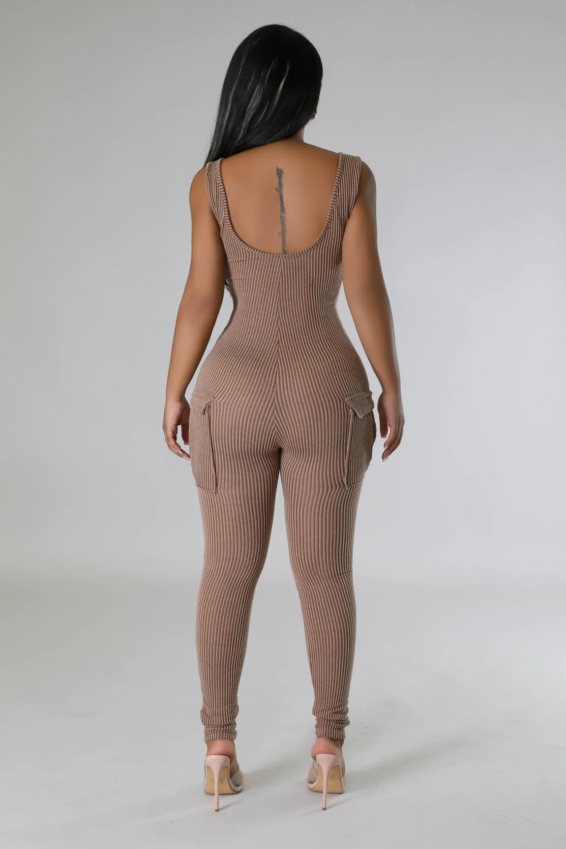 Play In Comfort Ribbed Jumpsuit Chestnut - Ali’s Couture