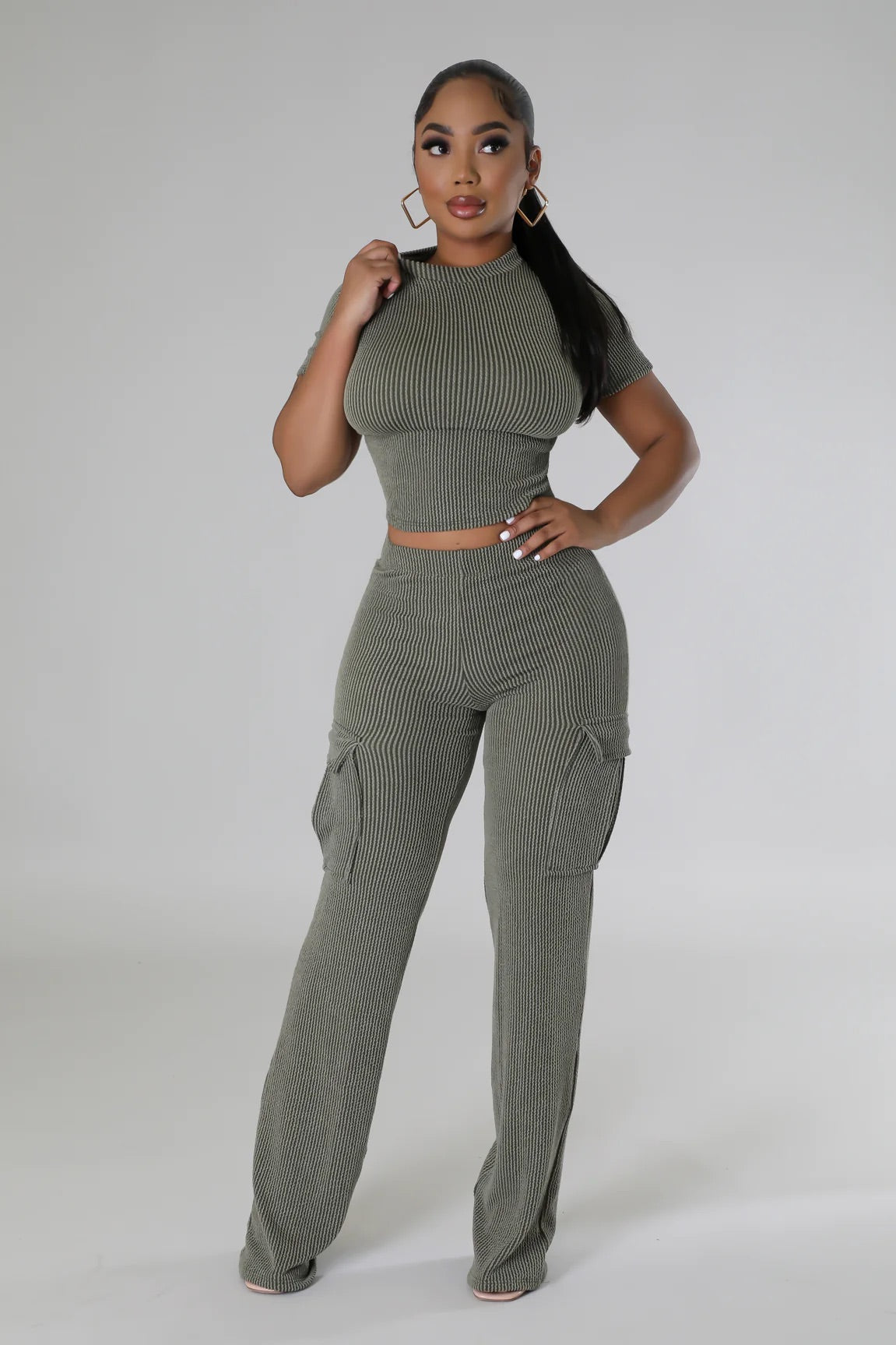 Casual Comfort Pant Set Olive - Ali’s Couture