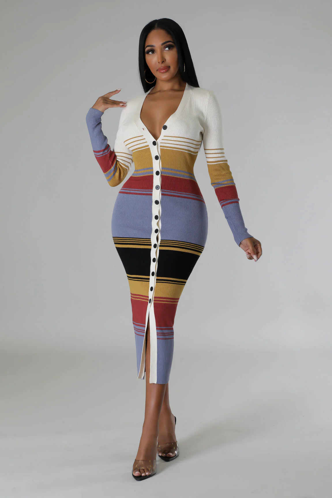 Fine Lines Pant Set Multicolor - Ali’s Couture