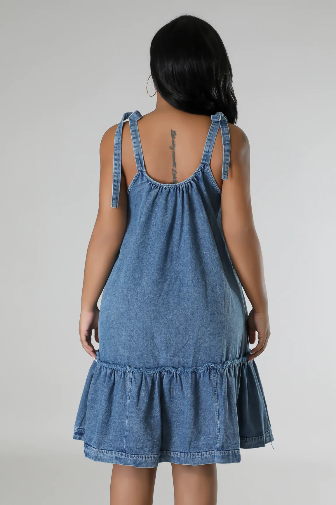 Dallas Denim Midi Dress Medium Wash - Ali’s Couture