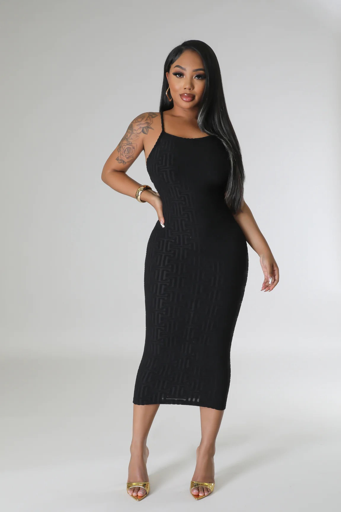 Coda Midi Dress Black - Ali’s Couture
