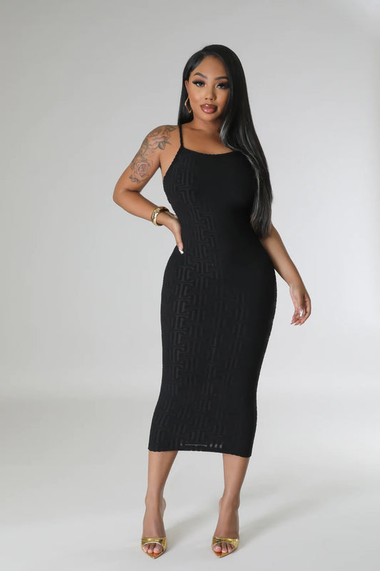 Coda Midi Dress Black - Ali’s Couture