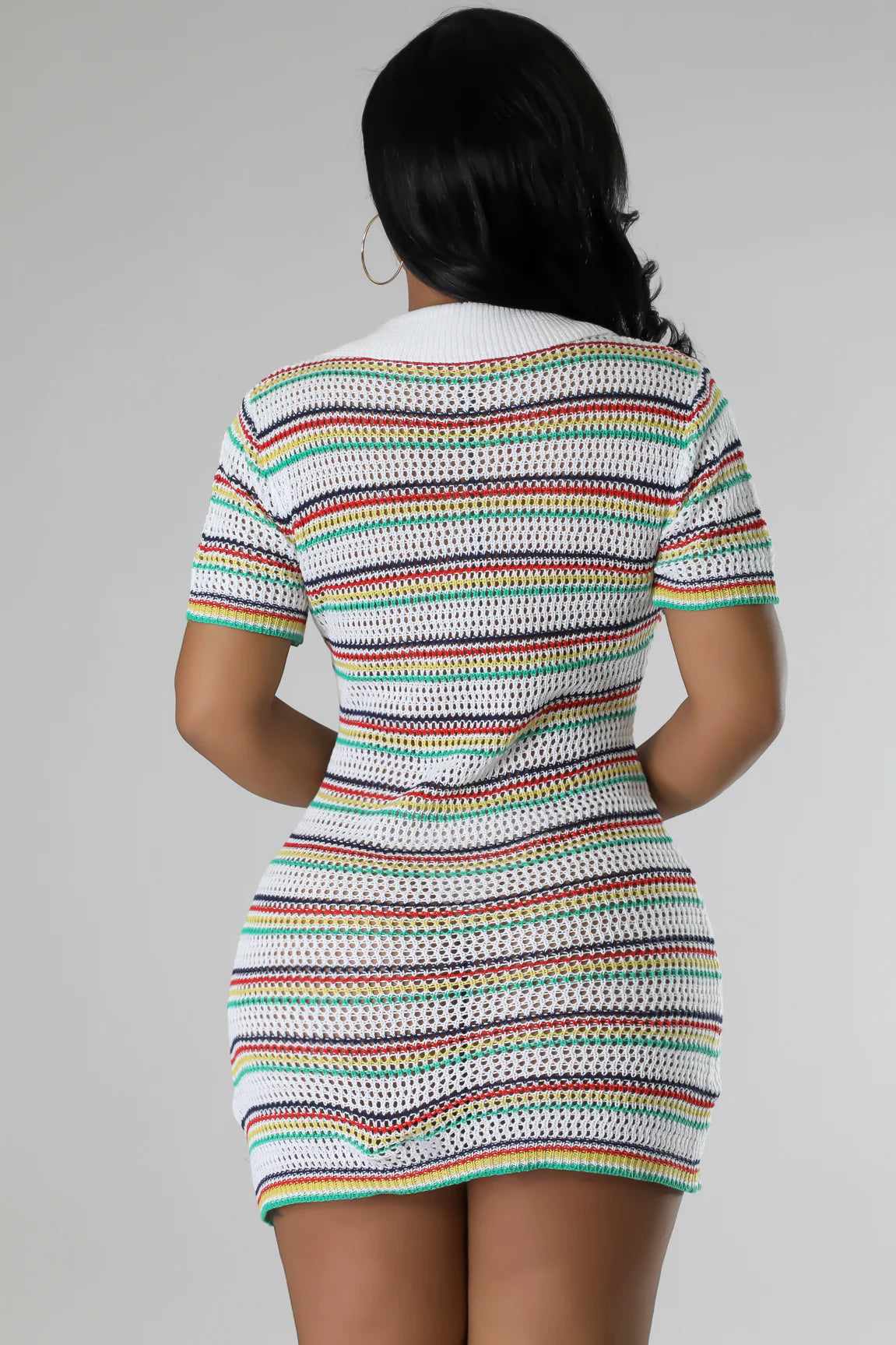 Beach Side Crochet Mini Dressi White - Ali’s Couture