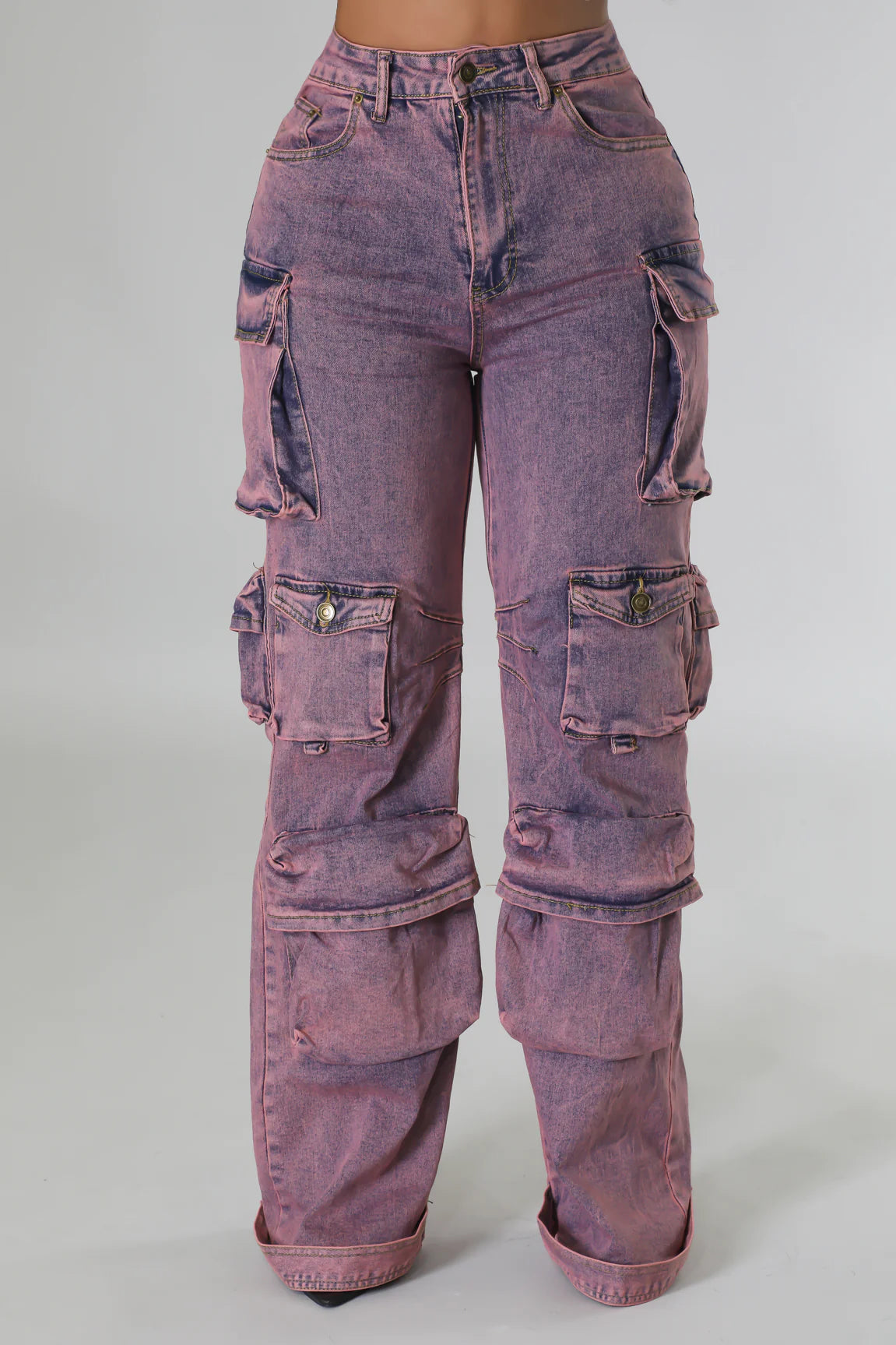 Rough Rider Cargo Jeans Lavender - Ali’s Couture