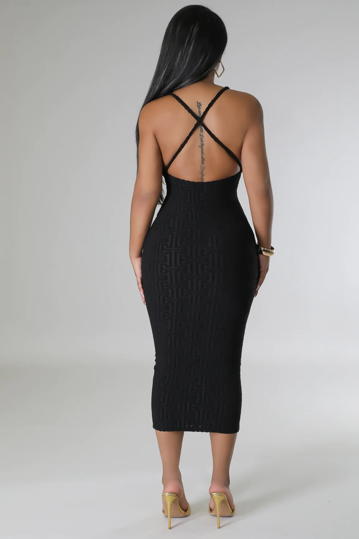 Coda Midi Dress Black - Ali’s Couture