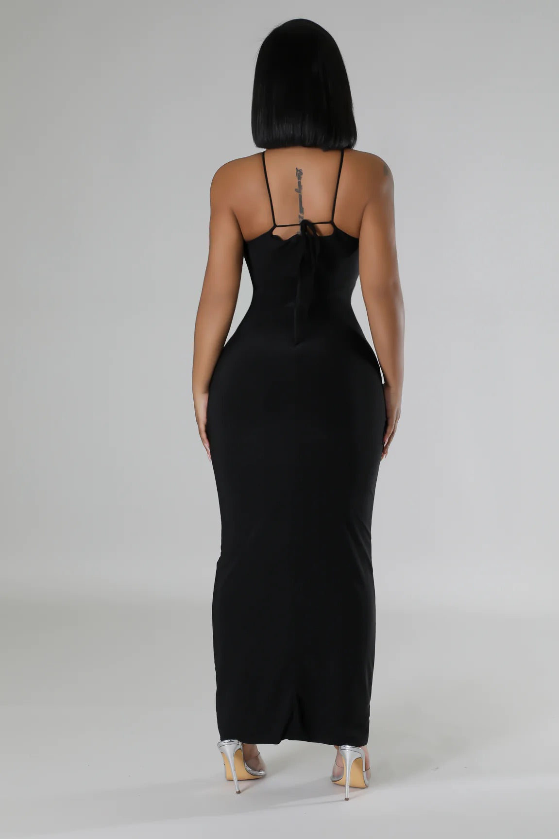 Asha Rose Midi Dress Black - Ali’s Couture