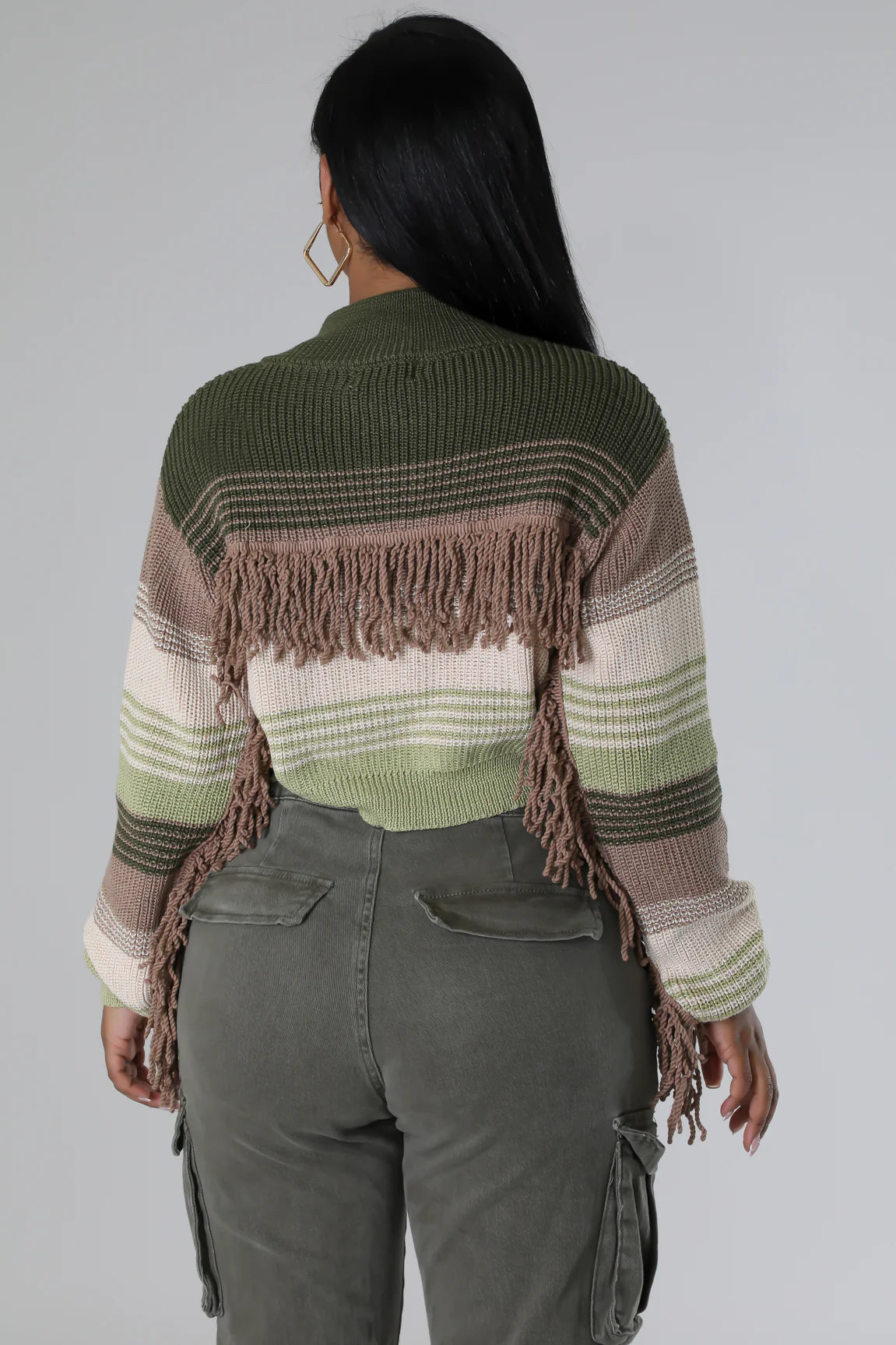 Savanna Fringe Jacket Olive - Ali’s Couture