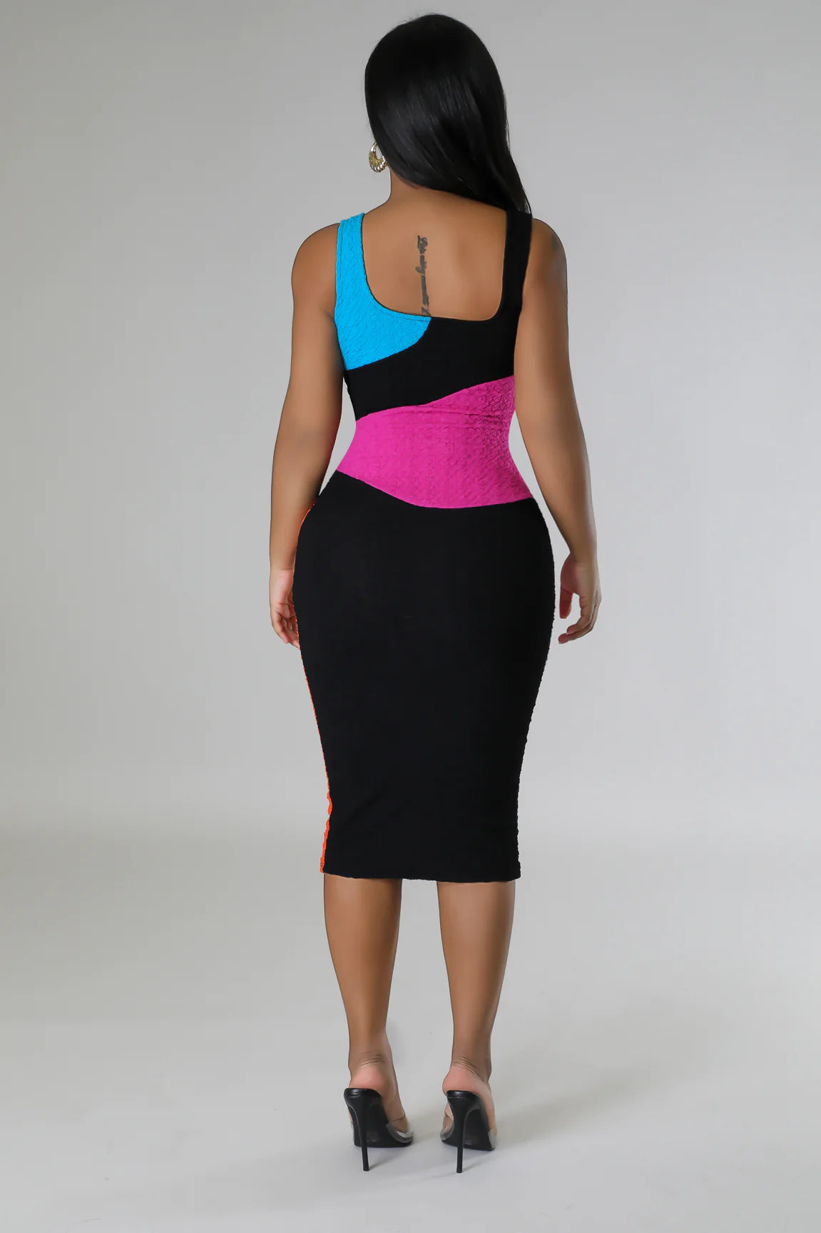 Jelissa Colorblock Midi Dress Pink - Ali’s Couture