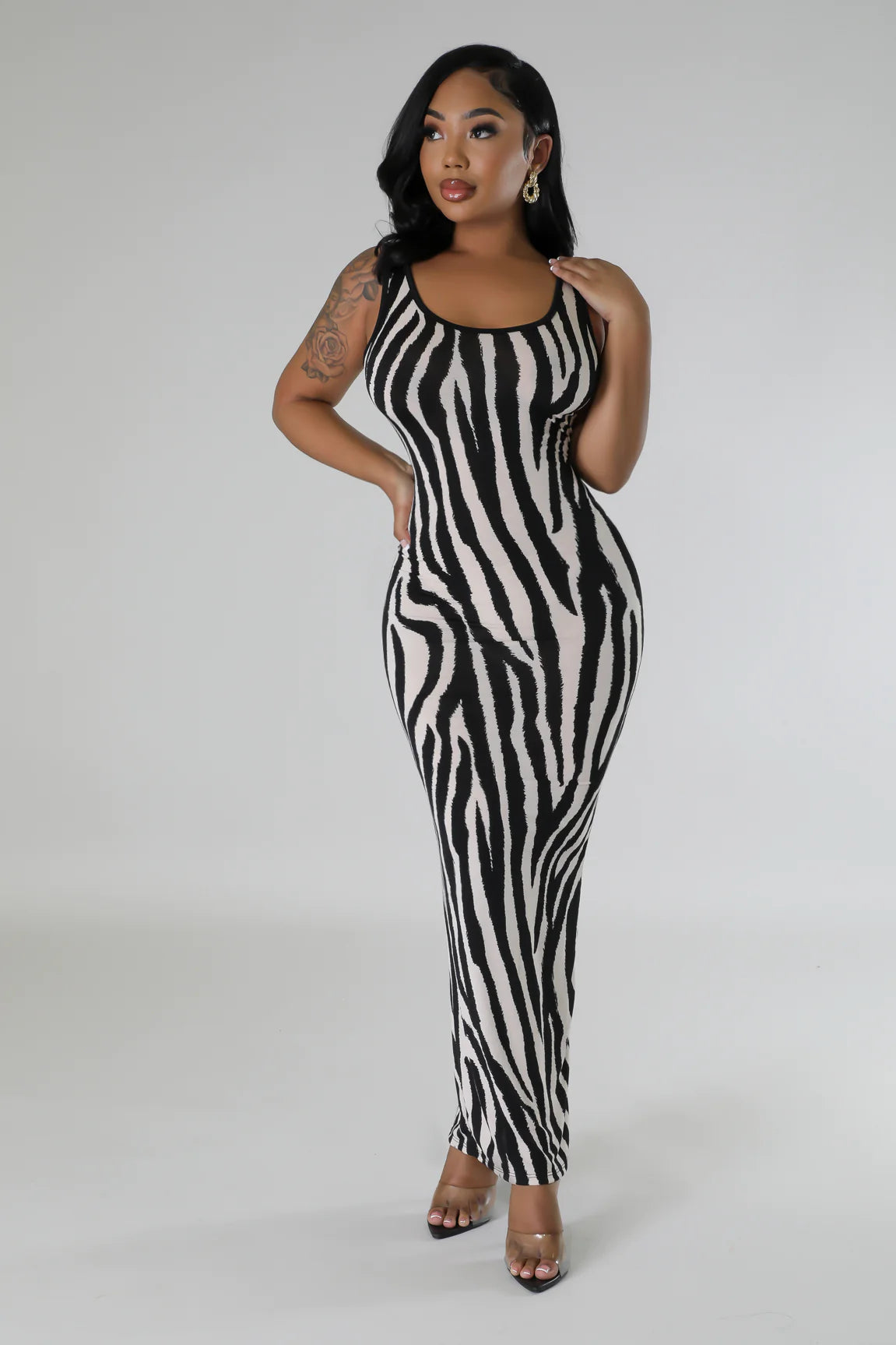 Wild Spirit Midi Dress Multi Black - Ali’s Couture