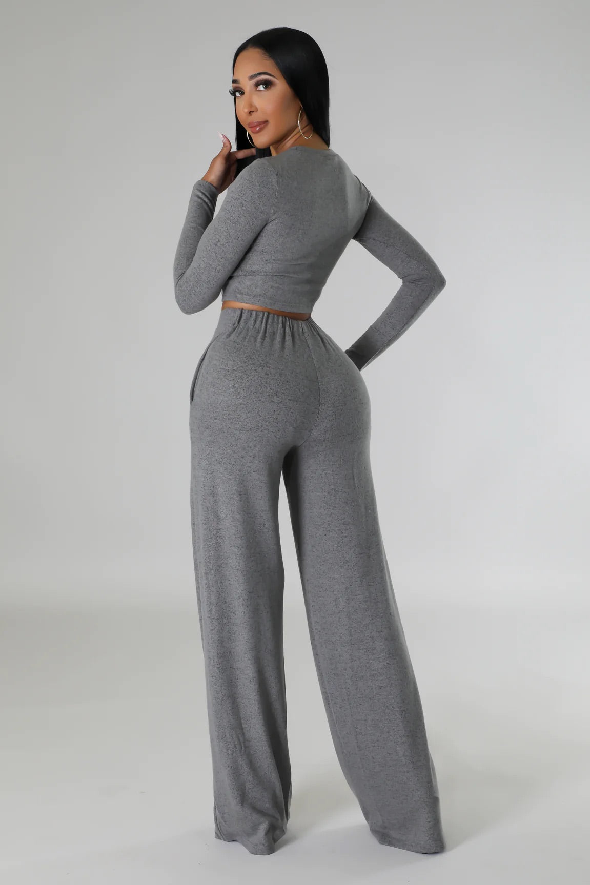 Big On Comfort Pant Set Charcoal - Ali’s Couture
