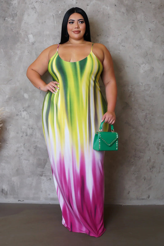 Island Oasis Maxi Dress Yellow (Curvy) - Ali’s Couture