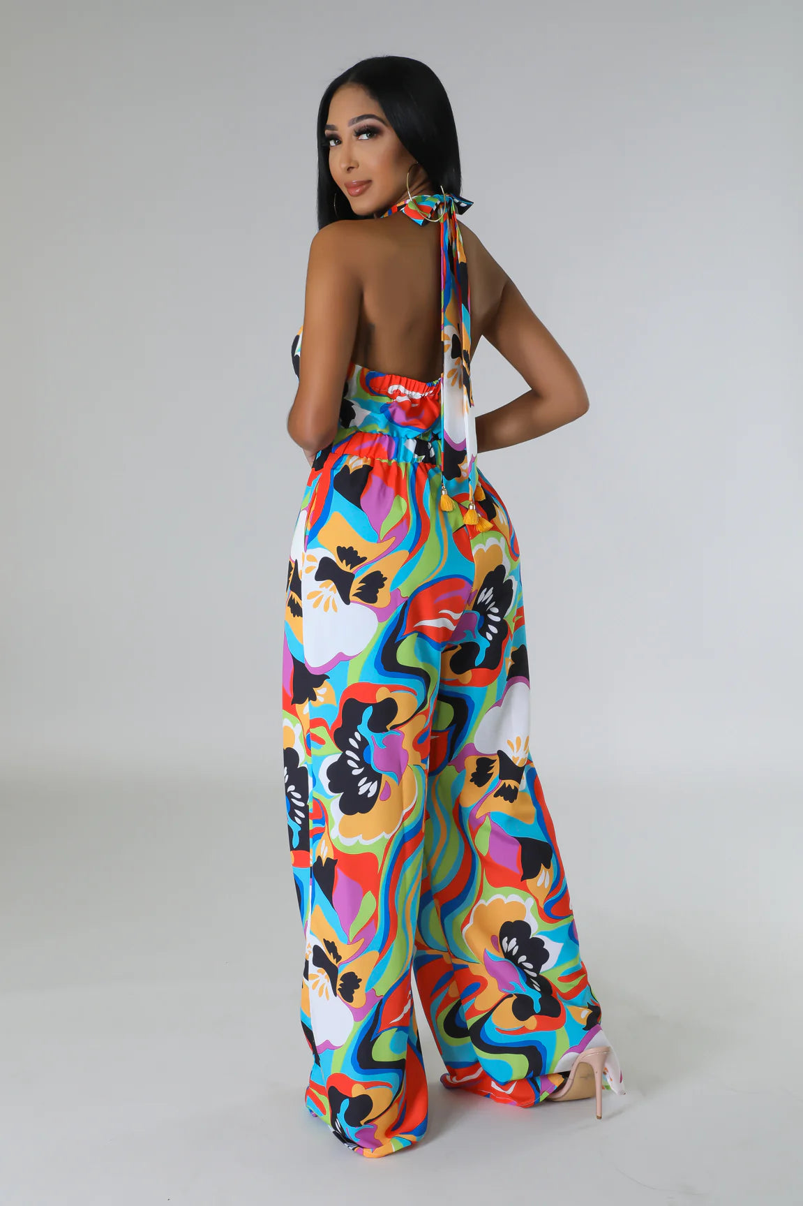 Miami Spice Printed Jumpsuit Multi Green - Ali’s Couture