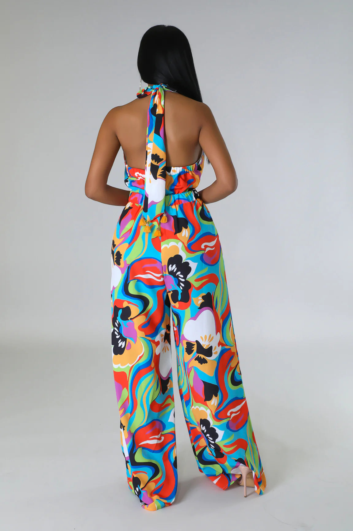 Miami Spice Printed Jumpsuit Multi Green - Ali’s Couture
