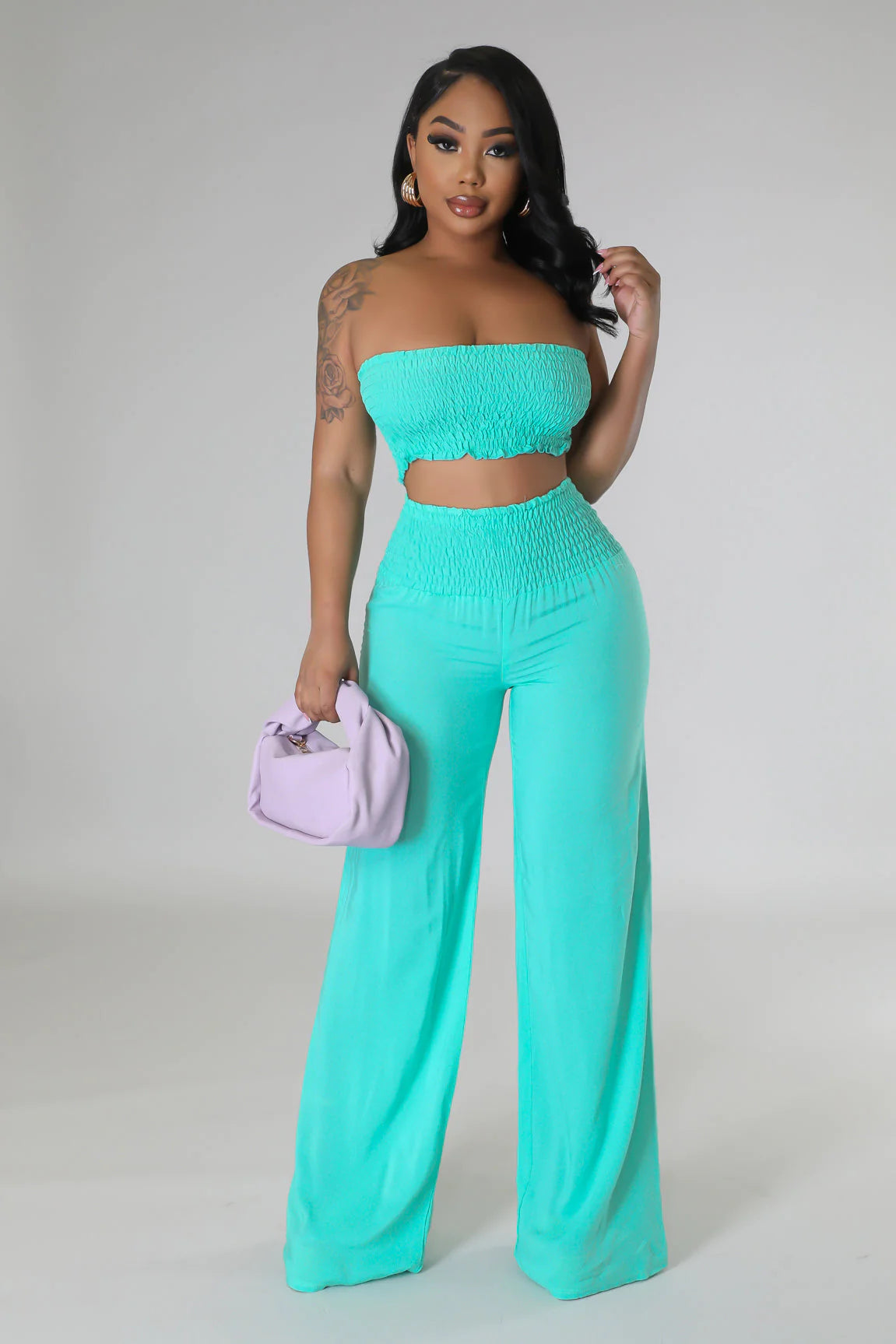 Sail Away Pant Set Seafoam - Ali’s Couture