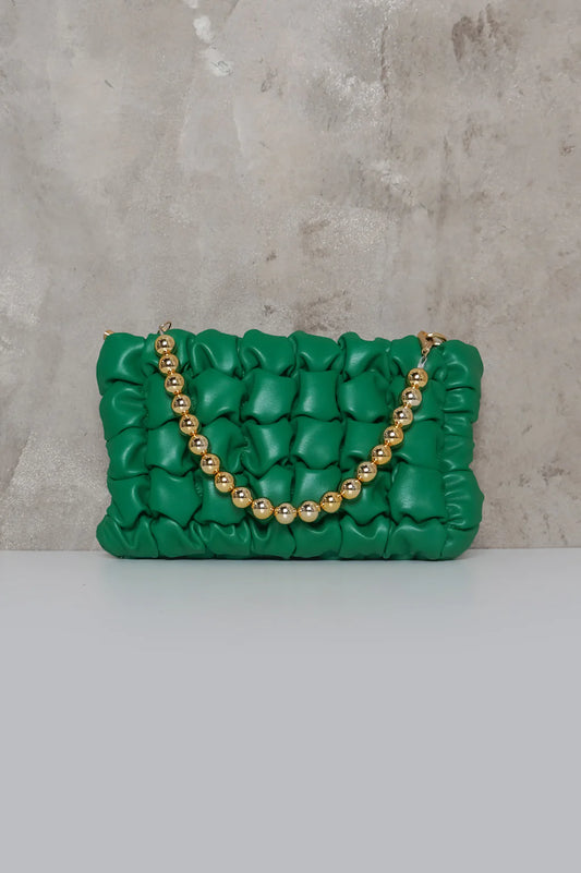 Poppin' Off Shoulder Handbag Green - Ali’s Couture