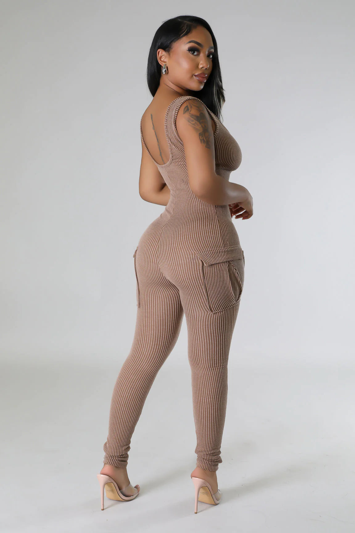 Play In Comfort Ribbed Jumpsuit Chestnut - Ali’s Couture
