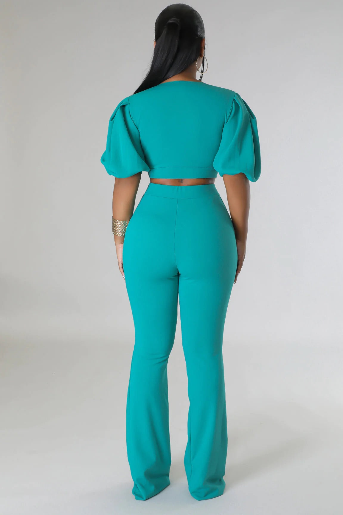 Riko Pant Set Teal Green - Ali’s Couture