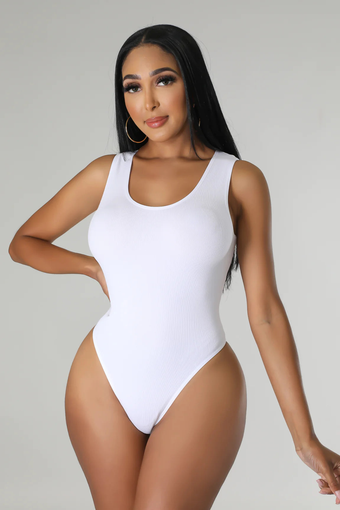 Midici Cutout Bodysuit White - Ali’s Couture