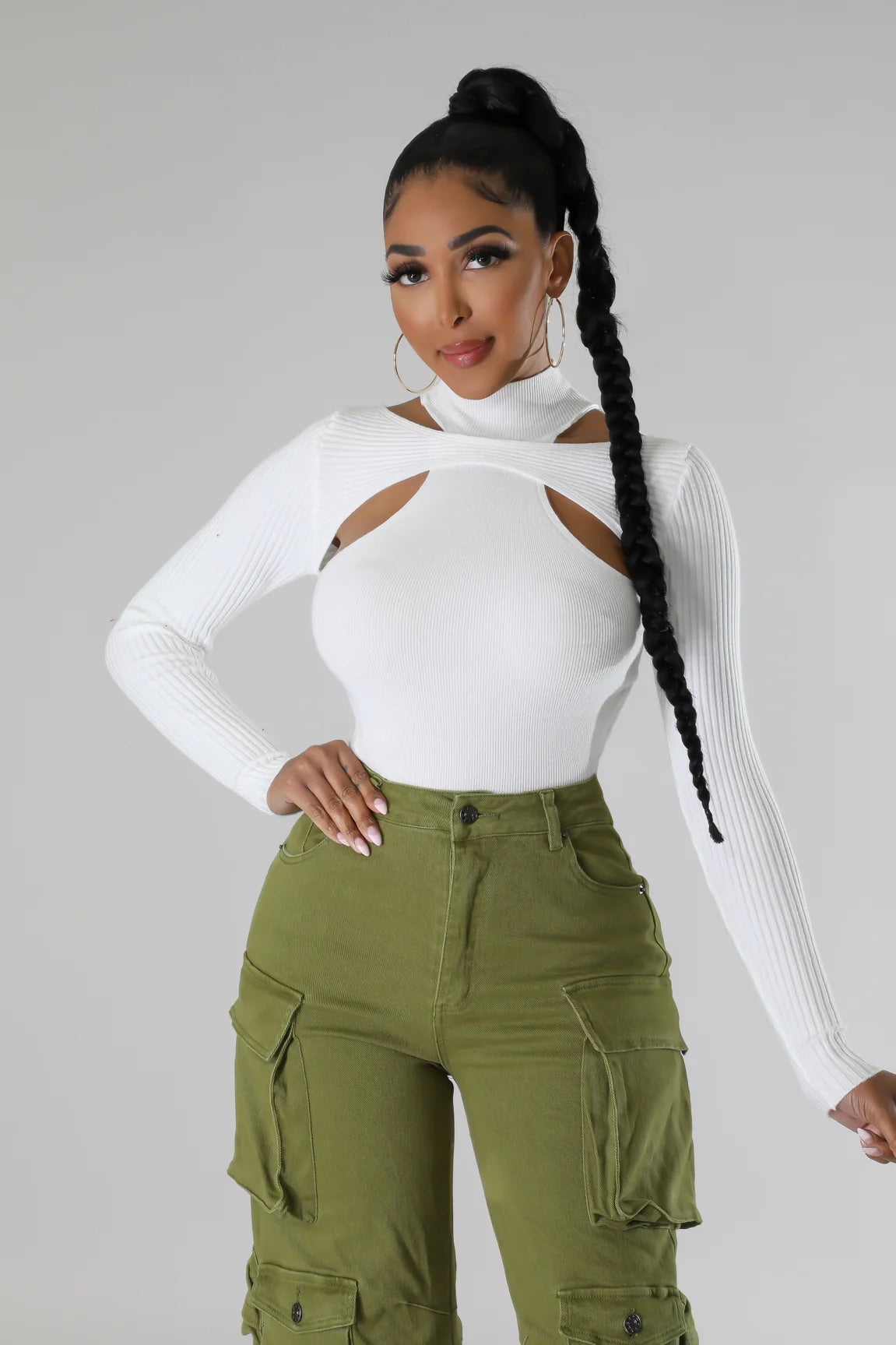 Nyssa Cutout Top White - Ali’s Couture