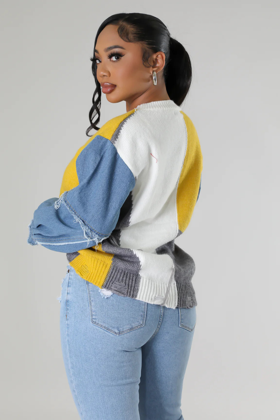 All Smiles Sweater Multi Yellow - Ali’s Couture