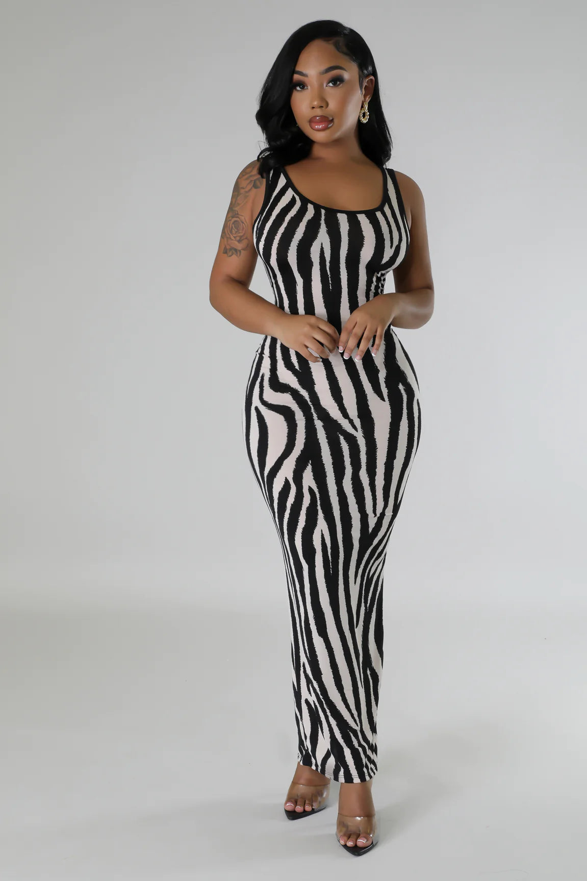 Wild Spirit Midi Dress Multi Black - Ali’s Couture