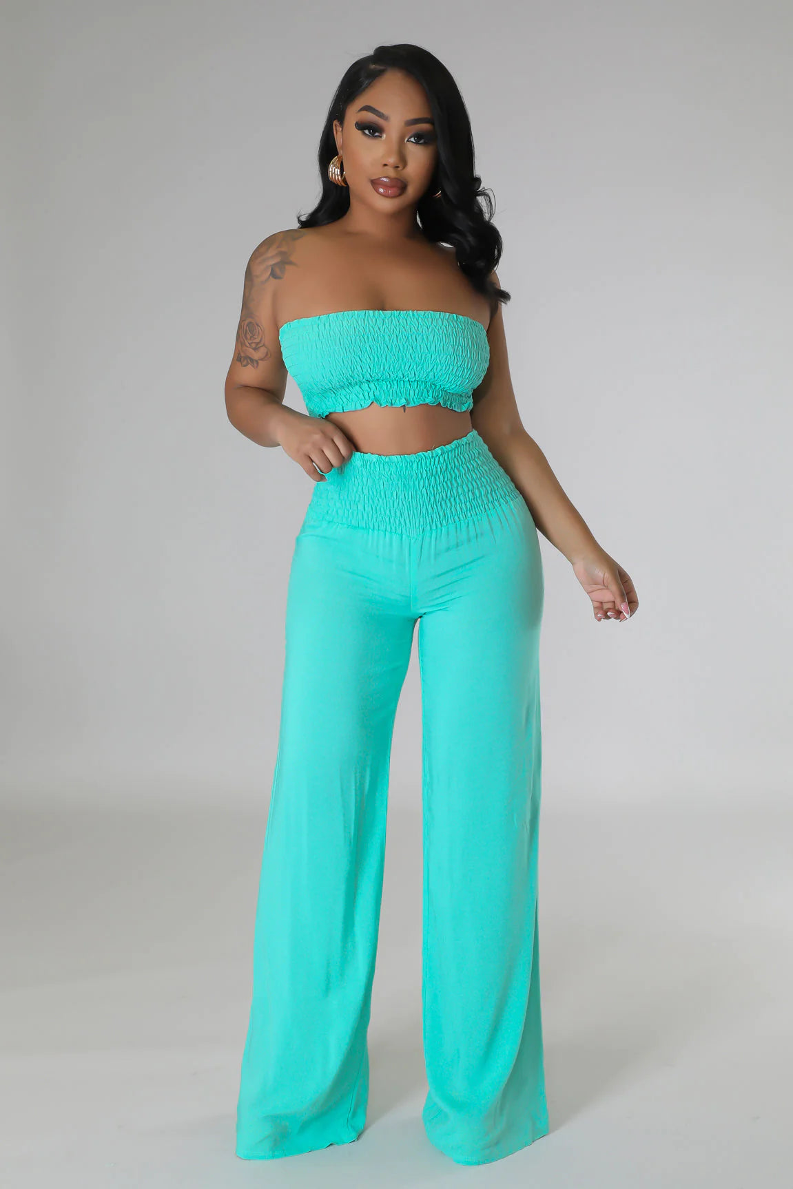 Sail Away Pant Set Seafoam - Ali’s Couture