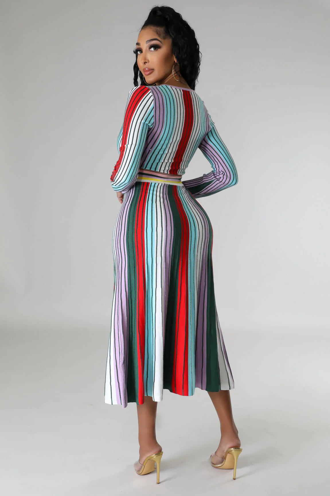 Mischa Striped Midi Dress Multicolor - Ali’s Couture