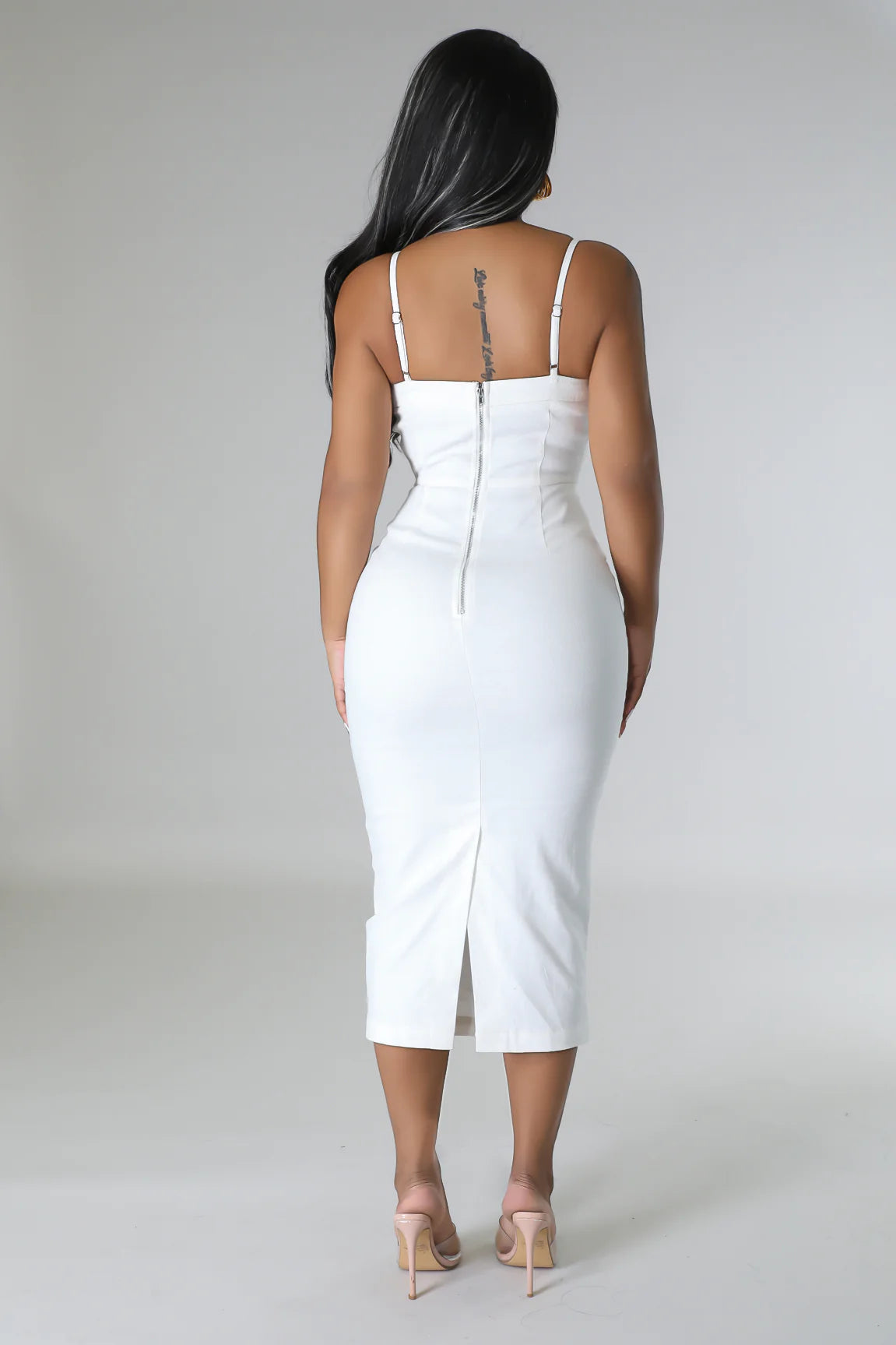 Josia Midi Dress White - Ali’s Couture