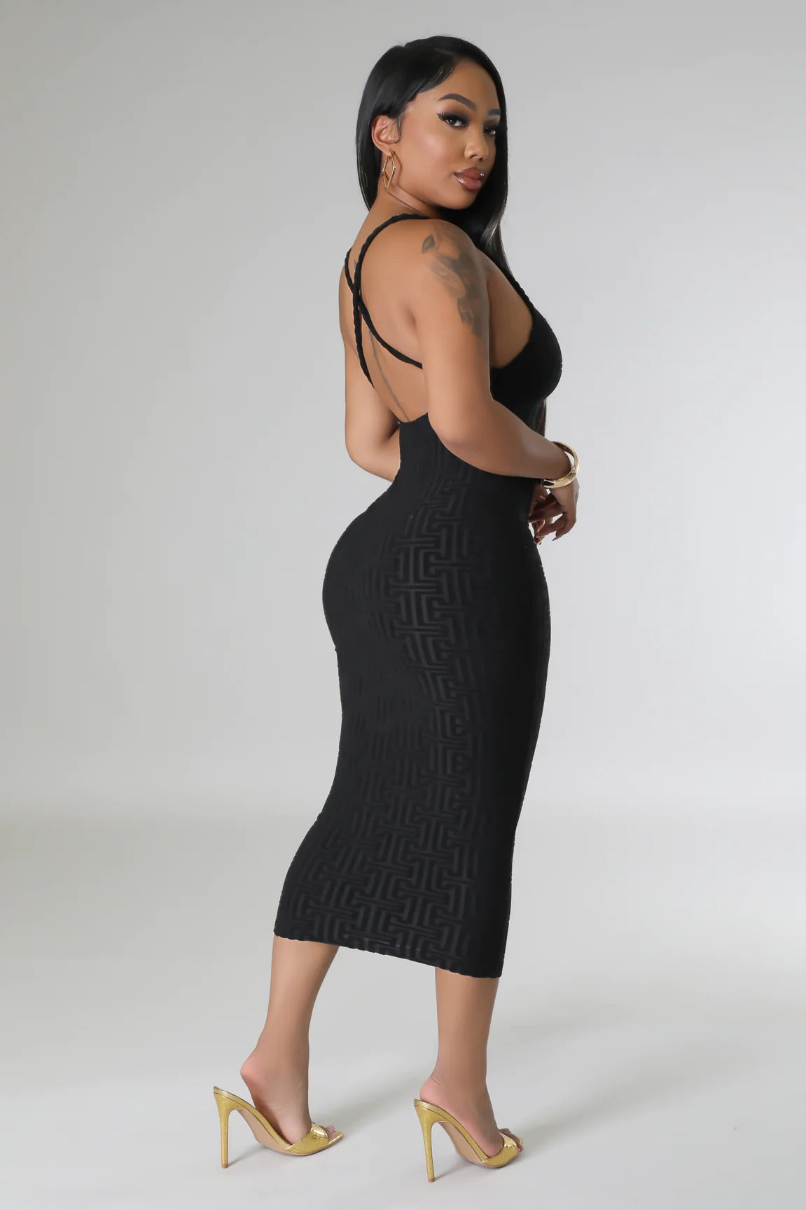 Coda Midi Dress Black - Ali’s Couture