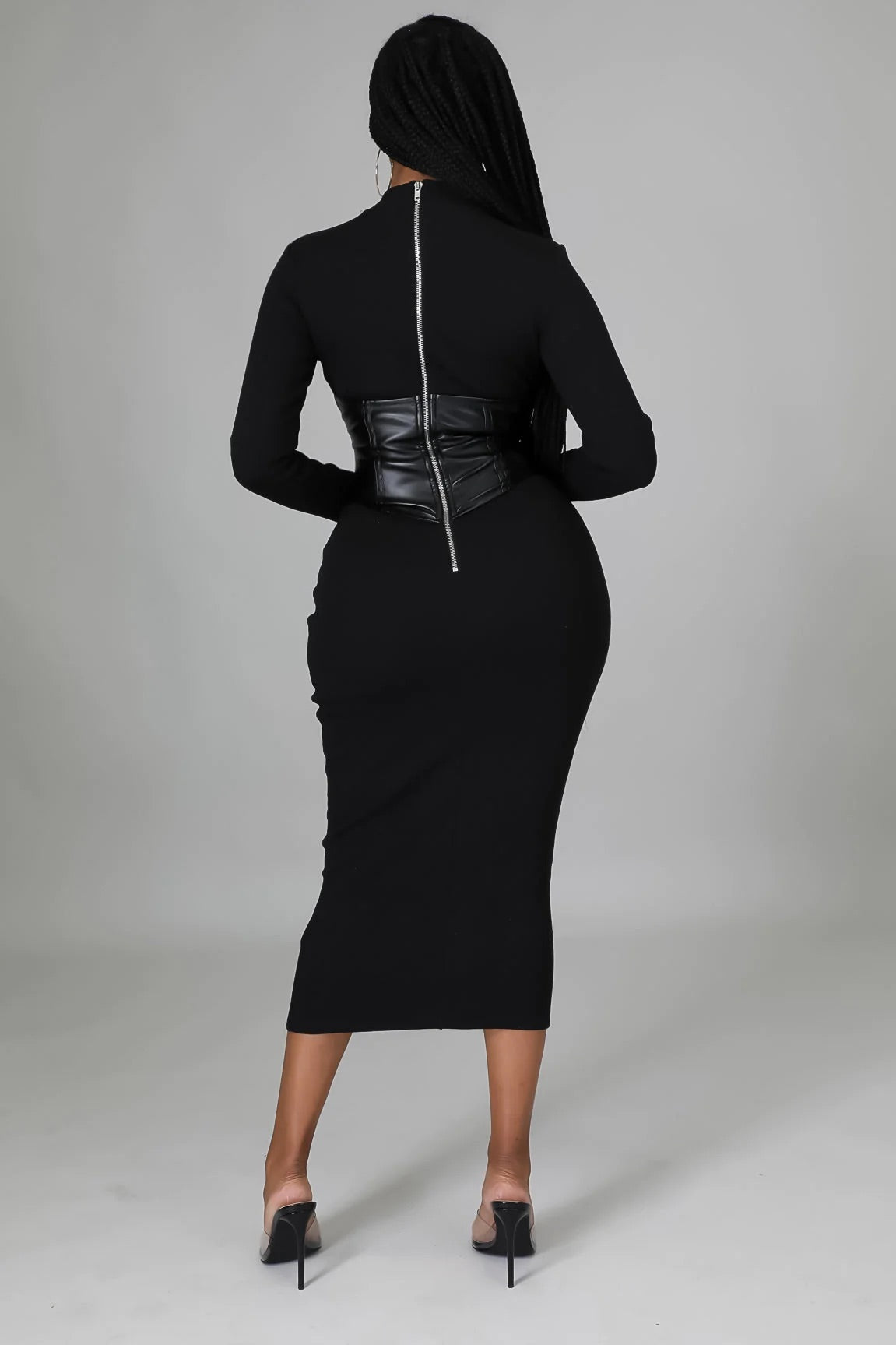 Newtown Corset Midi Dress Black - Ali’s Couture