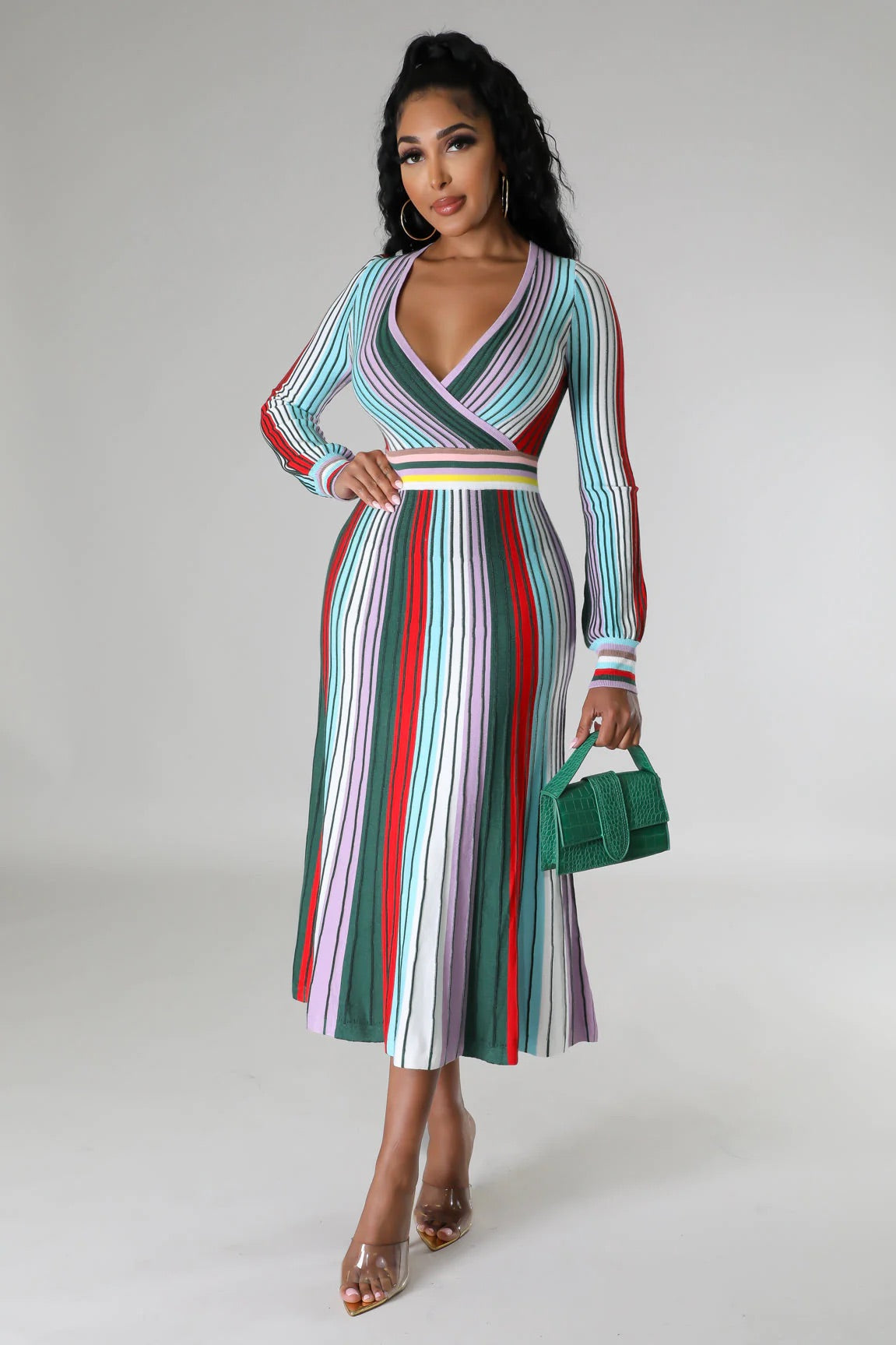 Mischa Striped Midi Dress Multicolor - Ali’s Couture