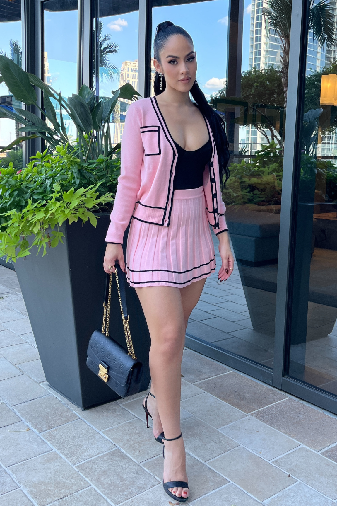 Kourtney Mini Skirt Set Pink - Ali’s Couture
